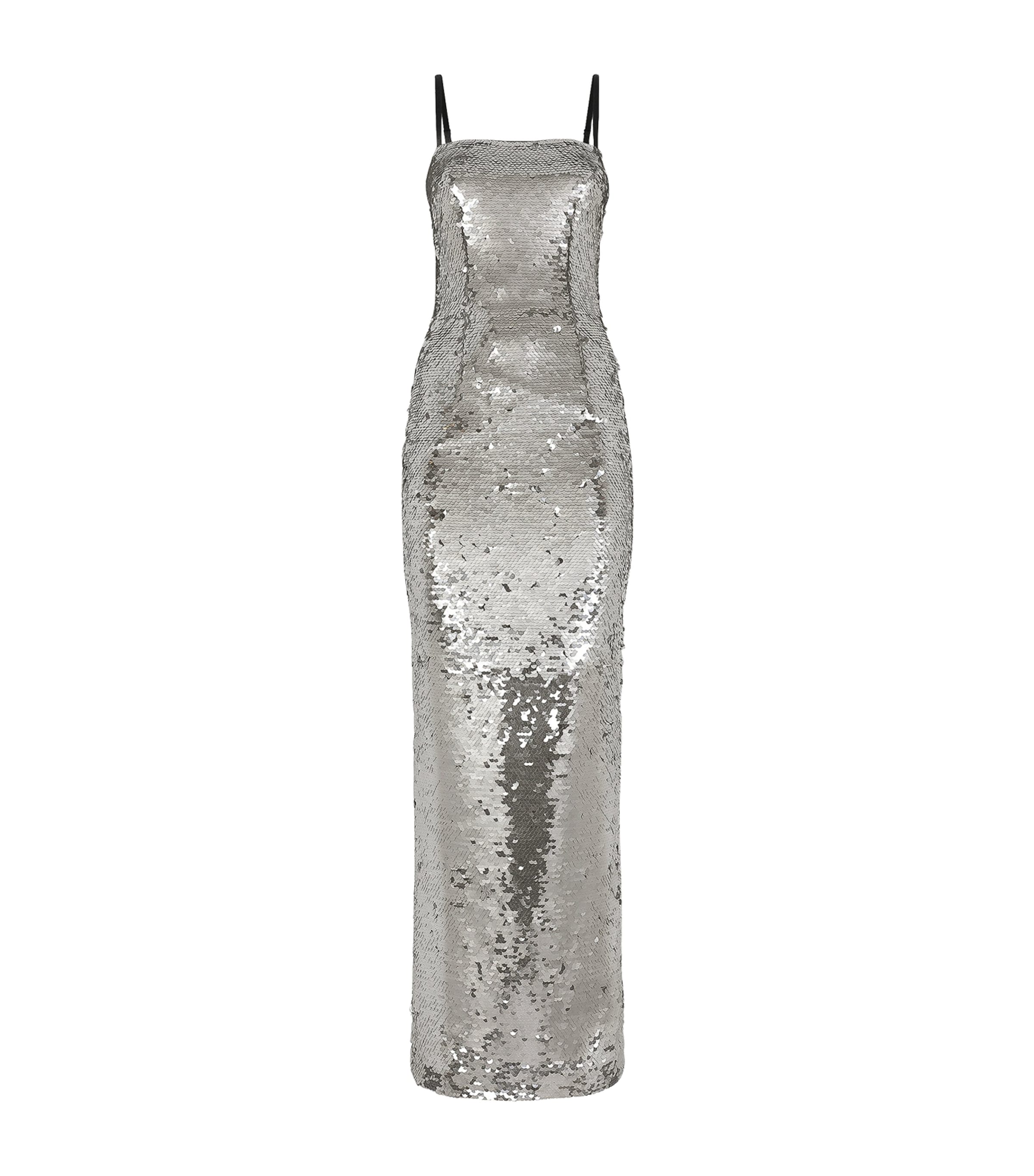 Sequin-Embellished Gown S0998-SILVER Image 1