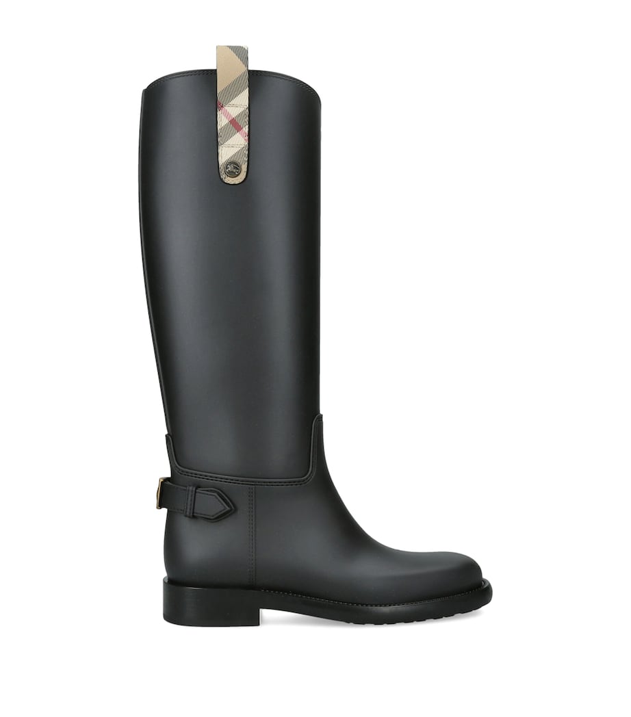 Burberry Cavalier Knee-High Wellington Boots Black Image 1