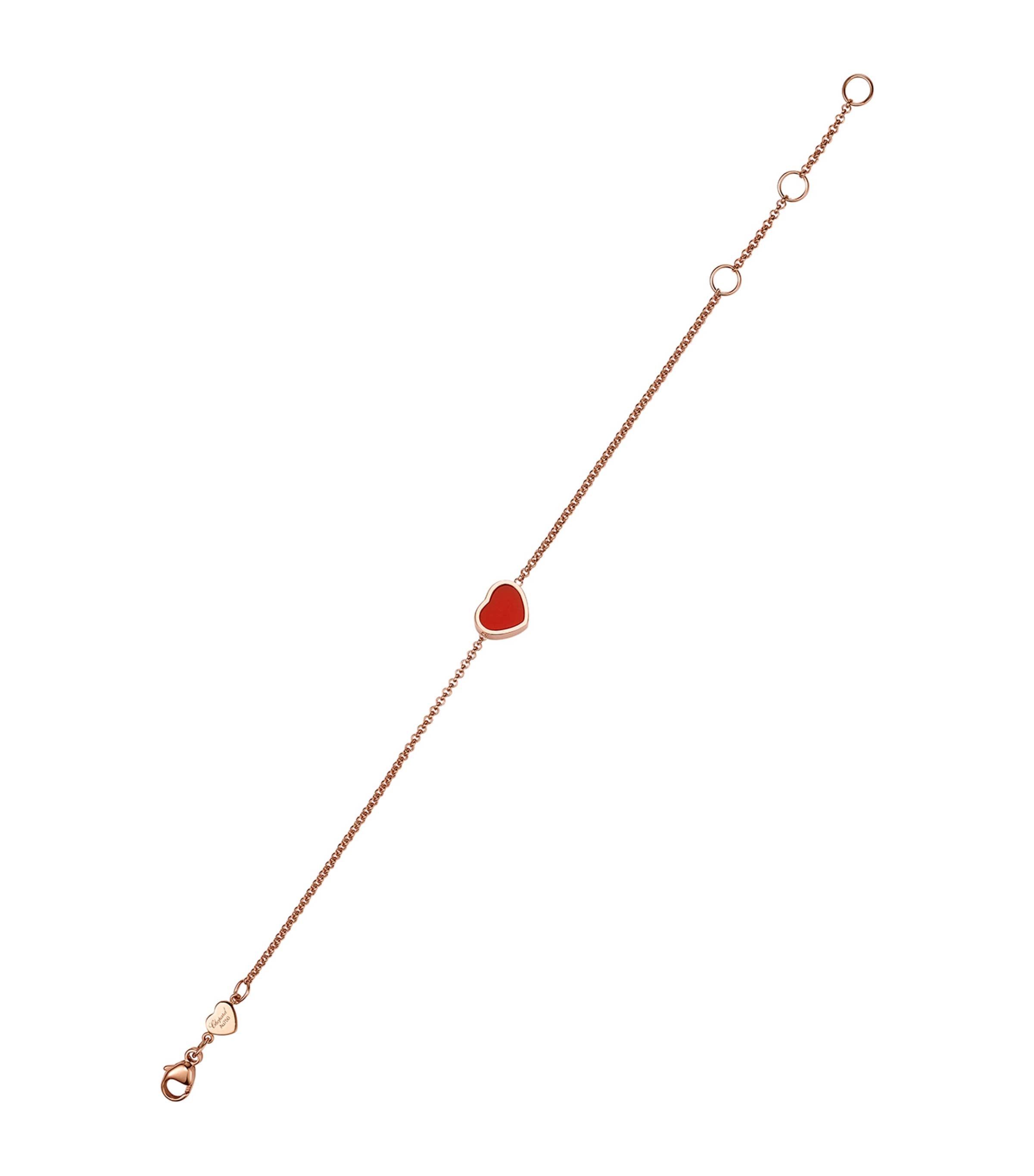 Rose Gold and Carnelian My Happy Hearts Bracelet 18K ROSE GOLD Image 3