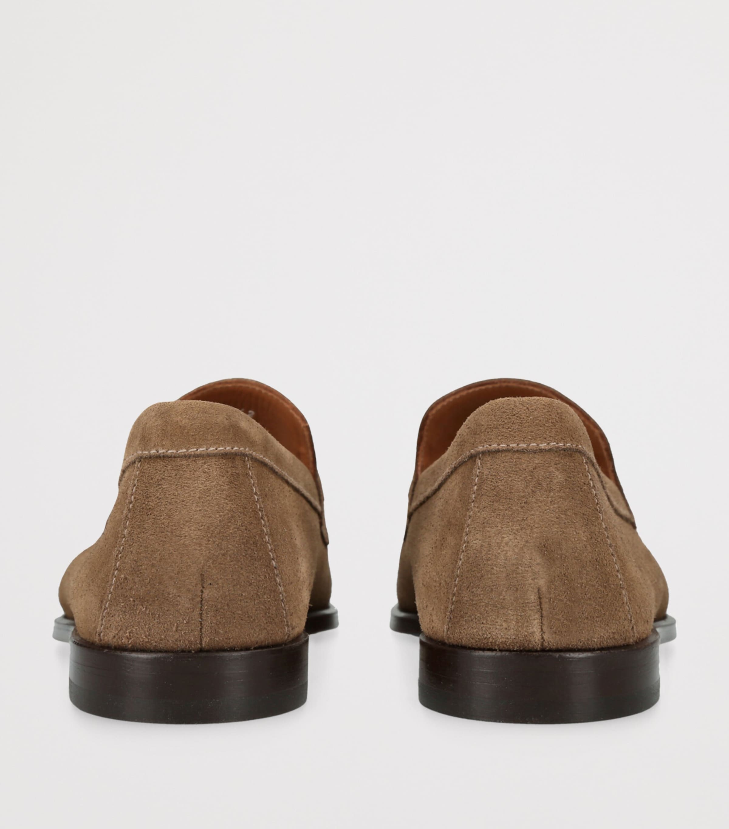 Doucal's Suede Penny Loafers Taupe Image 2