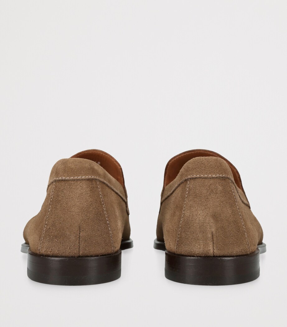 Doucal's Suede Penny Loafers Taupe Image 2