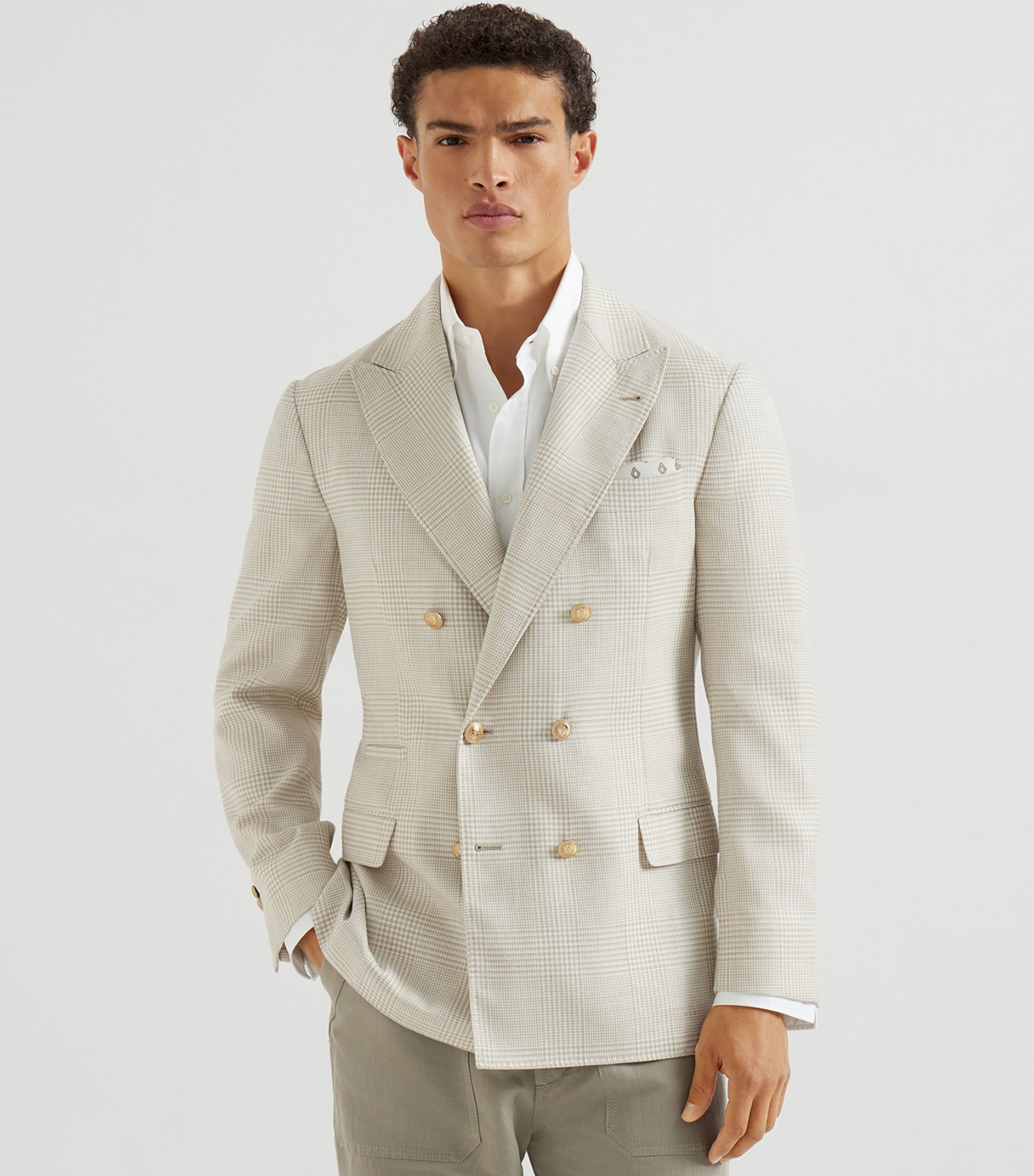 Brunello Cucinelli Beige Wool-Silk-Linen Blazer | Harrods CY