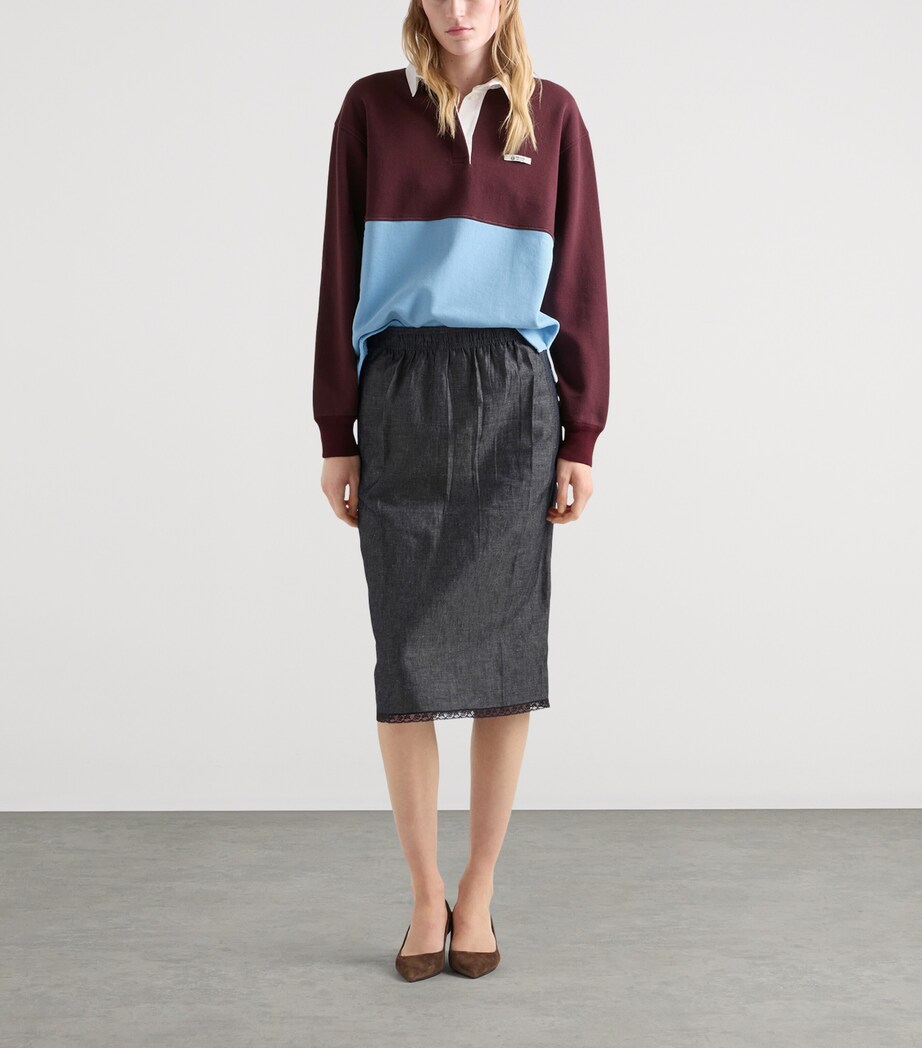 Prada Womens Cotton Long Sleeve Polo Shirt Image 2
