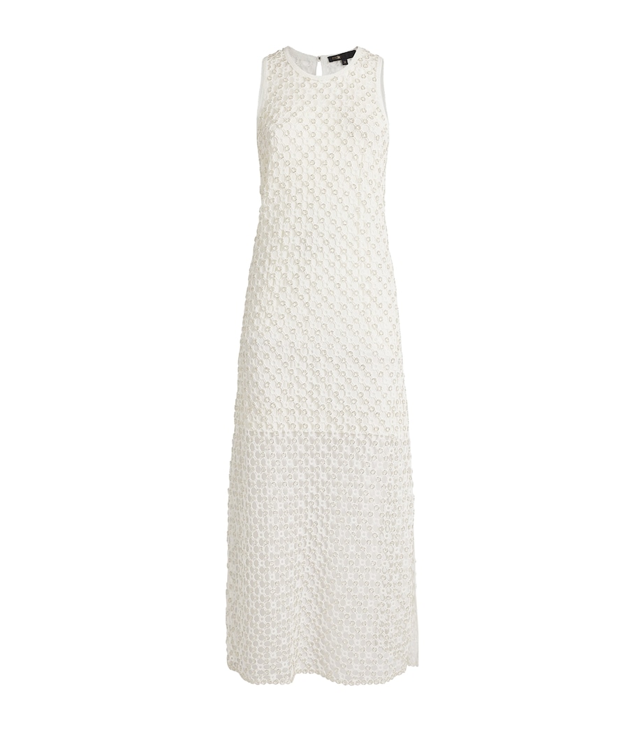 Crochet Beaded Midi Dress WHITE Image 1