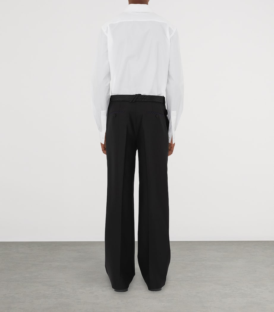 Cotton EKD-Embroidered Slim Shirt WHITE Image 4