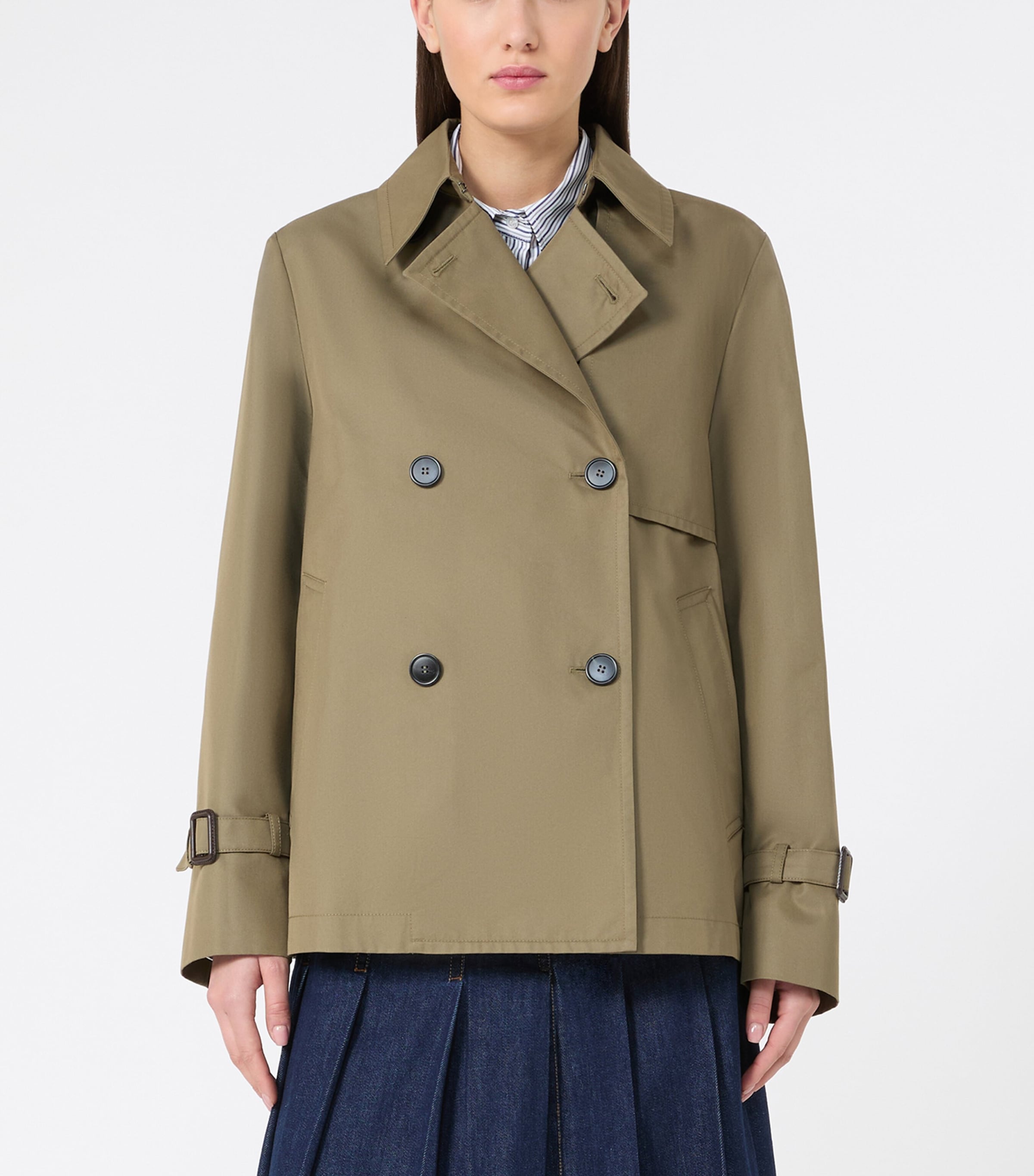 Weekend Max Mara Womens Cotton-Blend Trench Jacket Mud Image 2