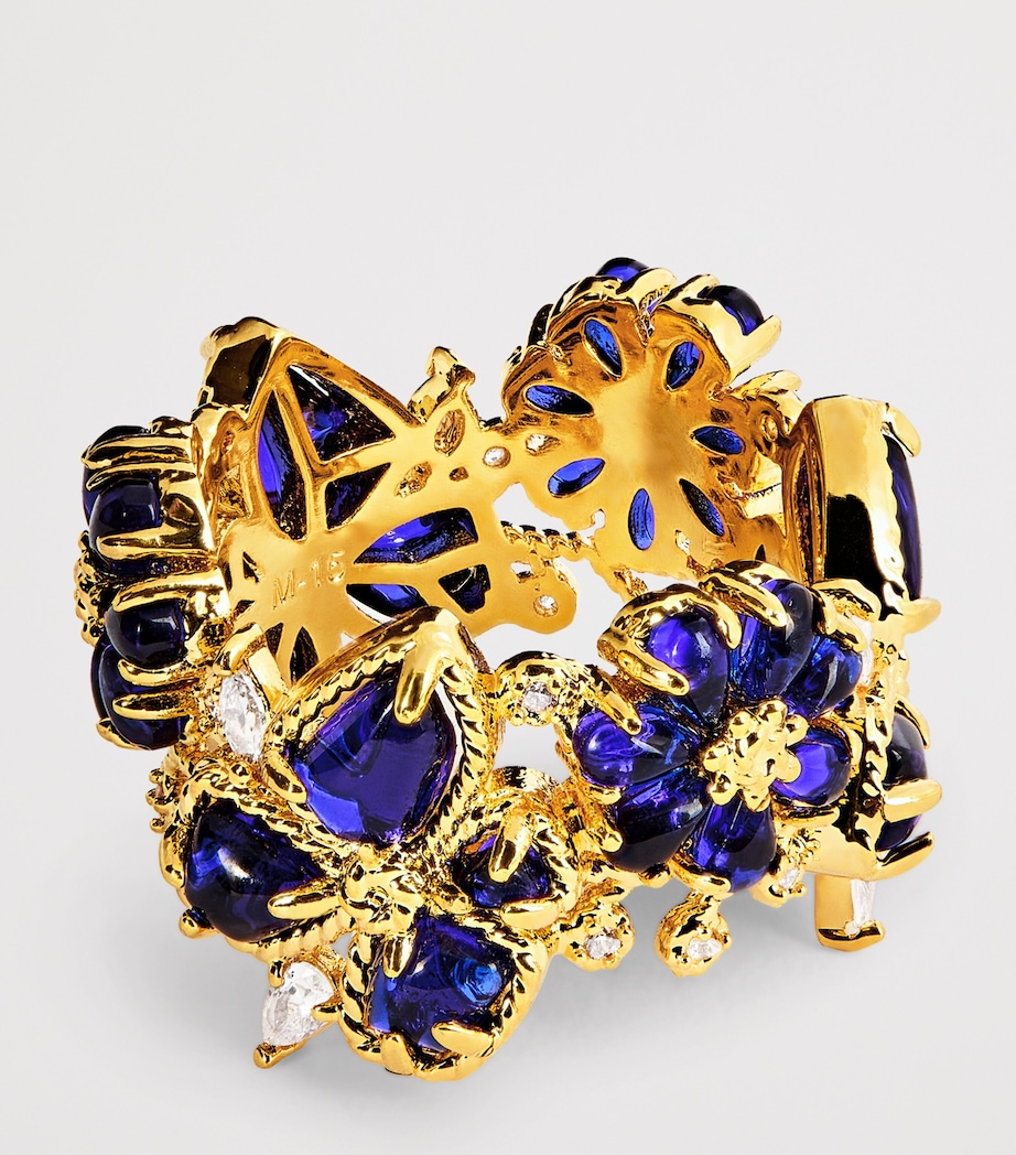 Embellished Bloom Ring GOBLU/GOLD/BLUE Image 4
