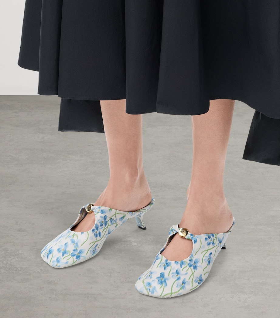 Floral Print Pebble Mules 45 SOFT WHITE/BLUE Image 2