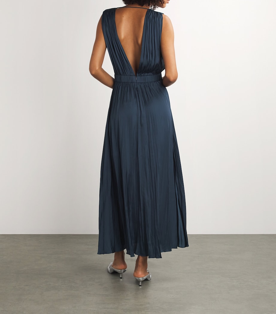 Revillou Pleated Midi Dress NAVY Image 3