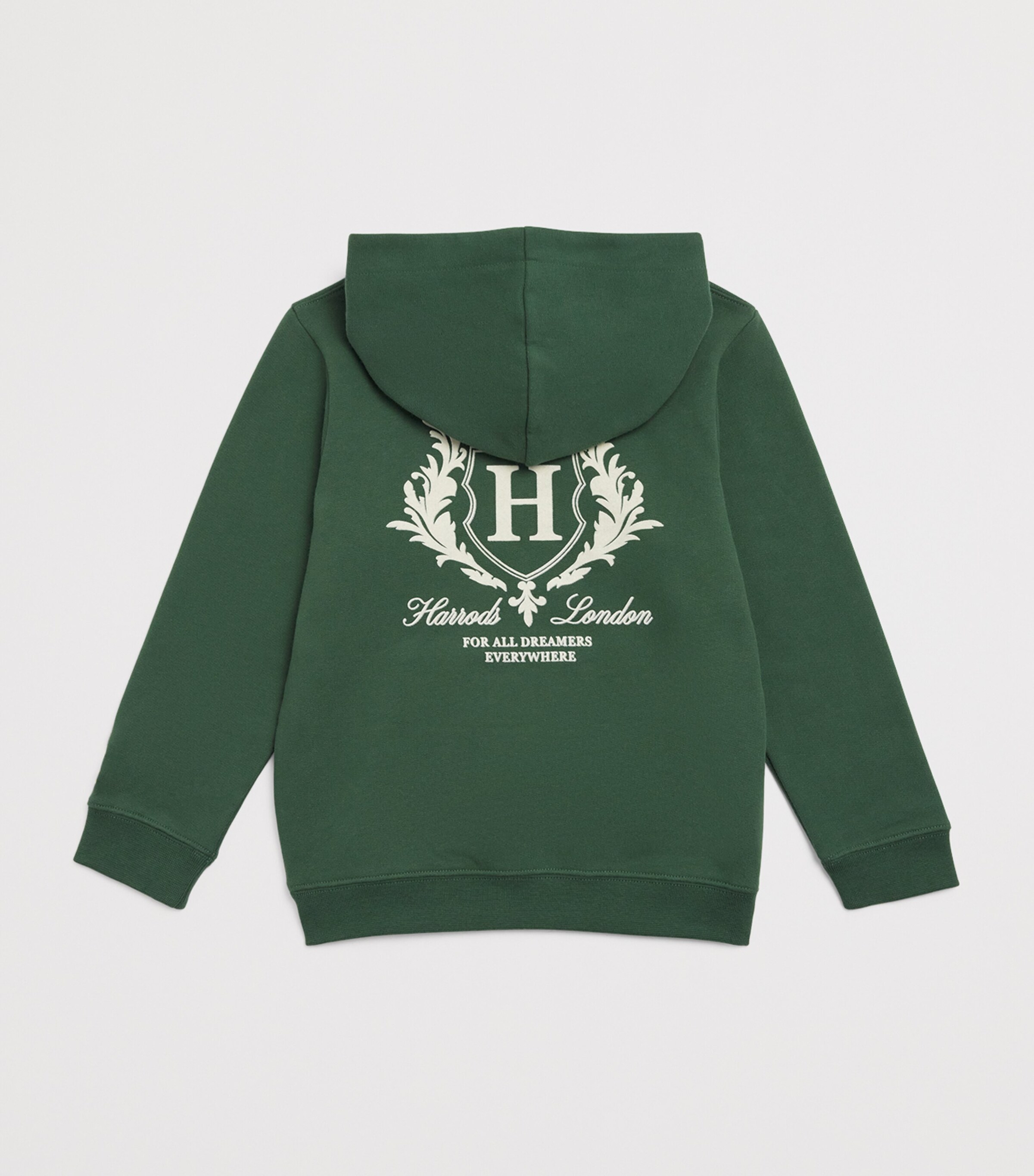 Cotton Logo Hoodie HARRODS GREEN Image 2