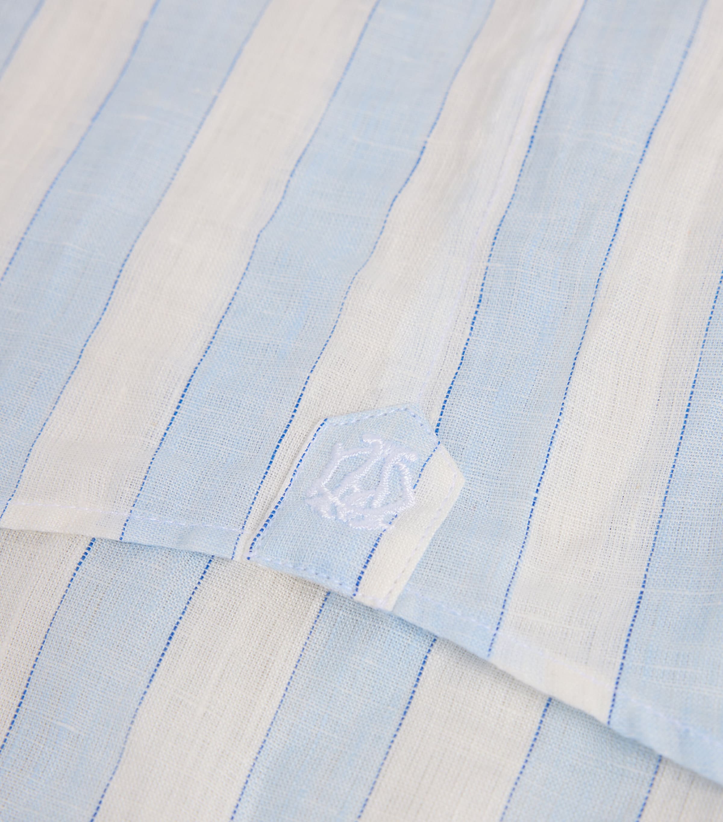 Dunhill Mens Linen Shirt Blue Image 6
