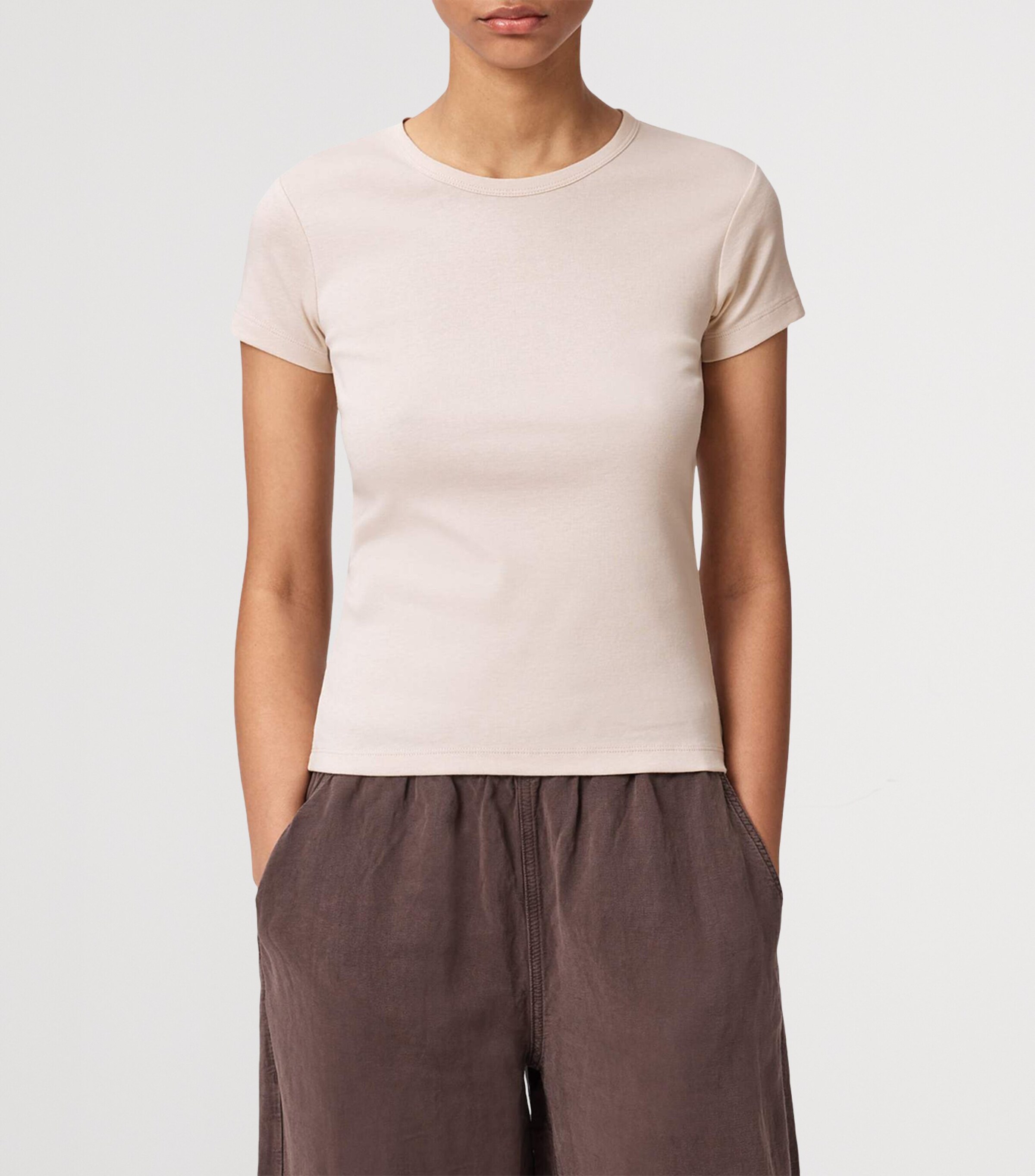 AllSaints Womens Organic Cotton Stevie T-Shirt Crystal Pink Image 6
