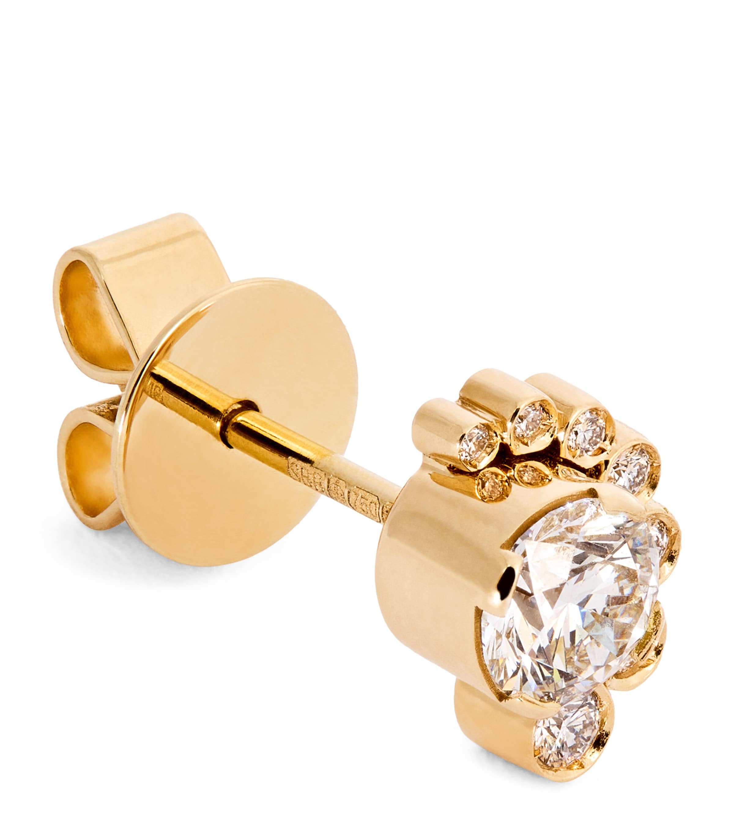 Sophie Bille Brahe Yellow Gold And Diamond Celestine Classic Single Stud Earring