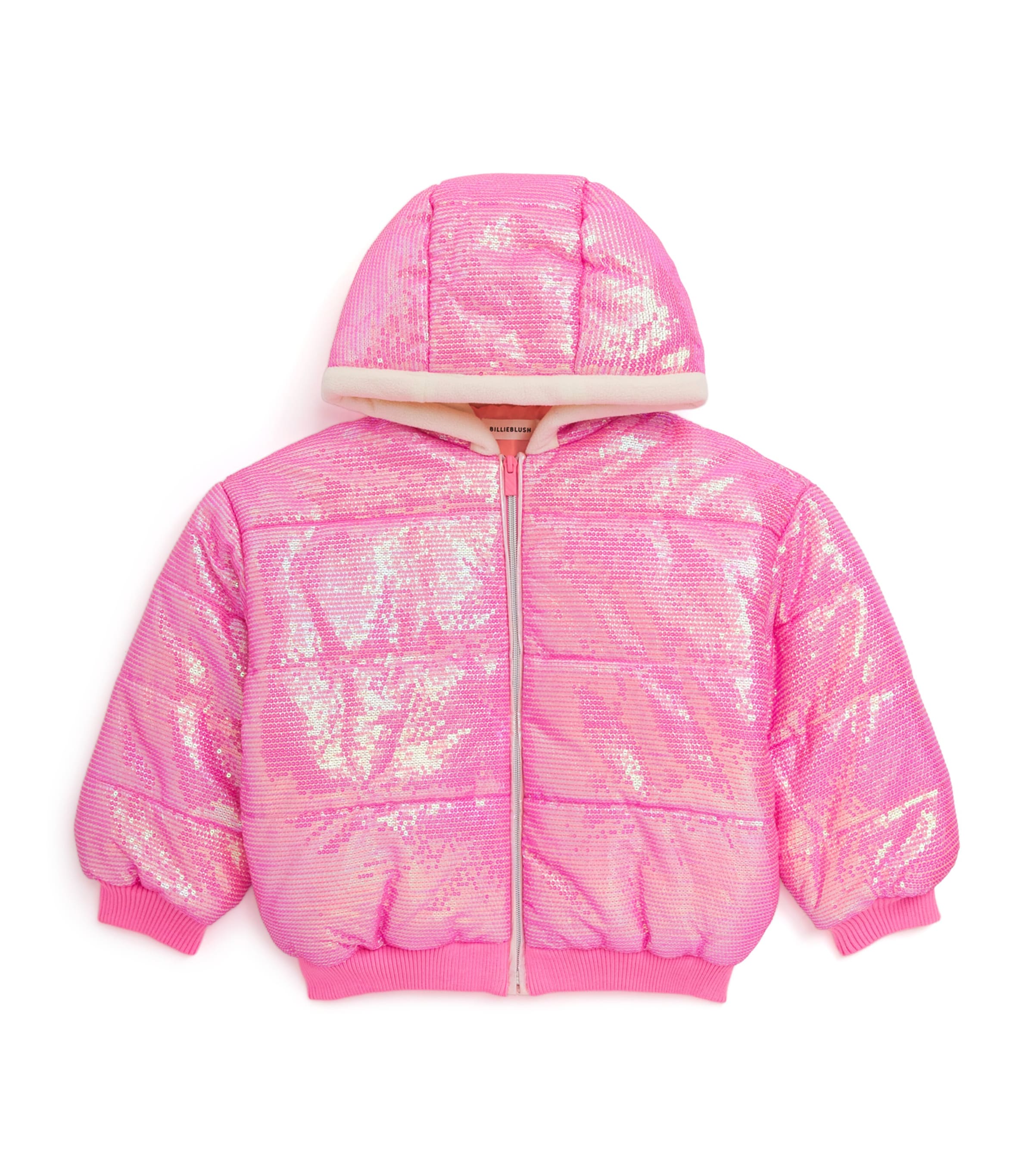 Sequinned Puffer Jacket (4-6 Years) PINK Image 1