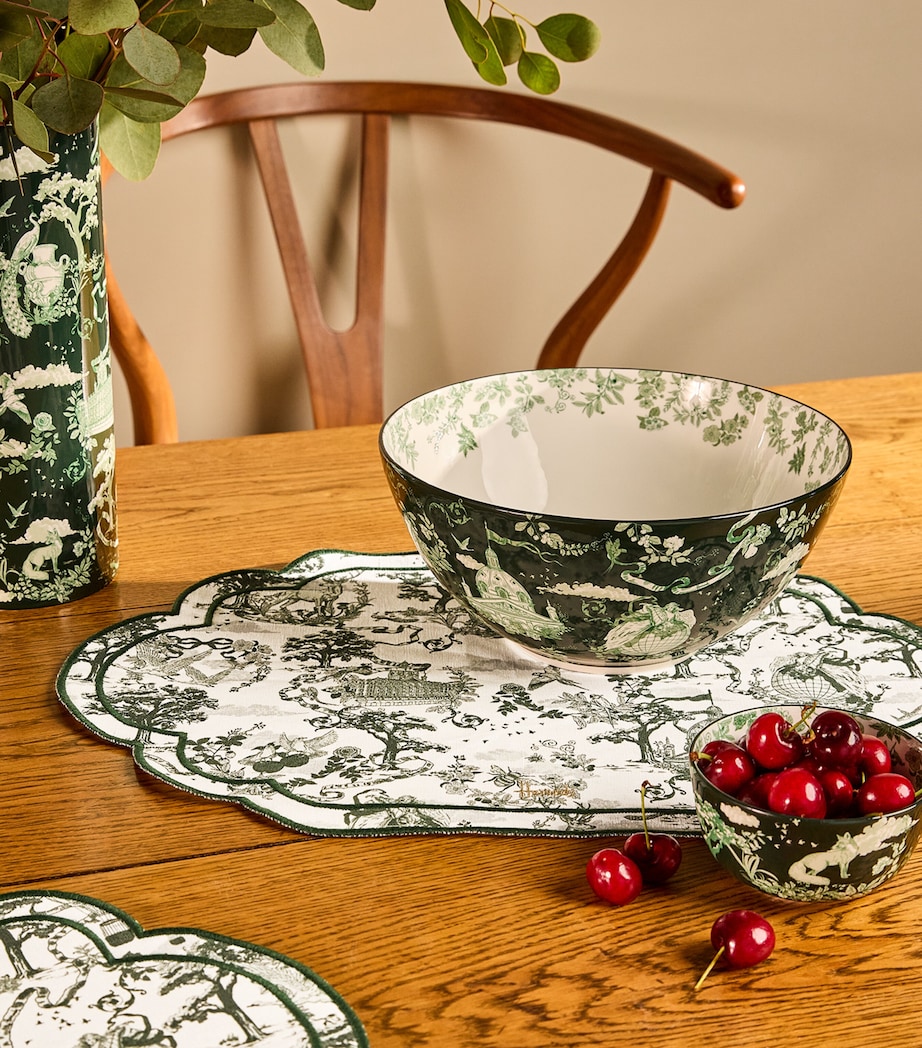 Cotton-Linen Toile Placemats (Set of 4) GREEN Image 2