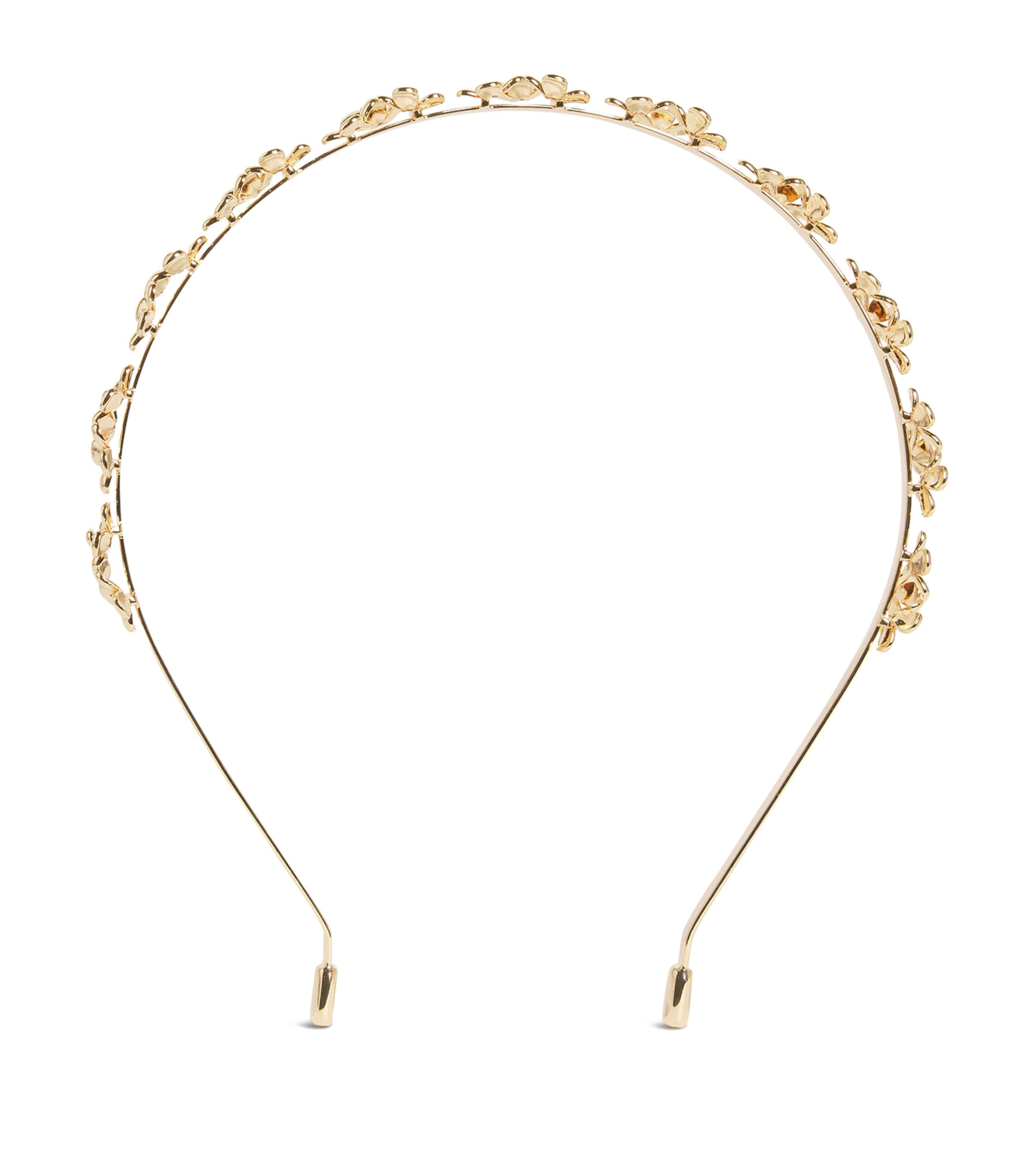 Self-portrait Metal Floral Cluster Headband In Gold