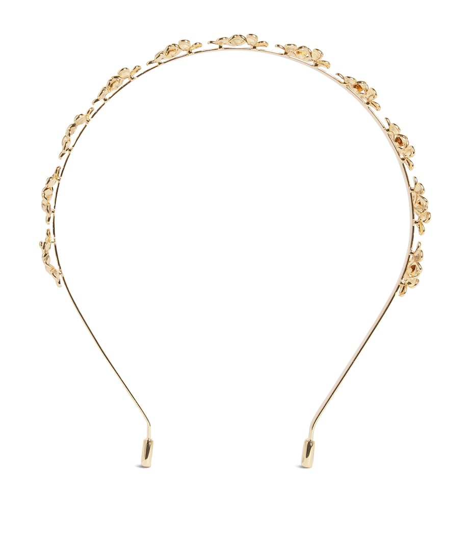 Metal Floral Cluster Headband GOLD Image 1
