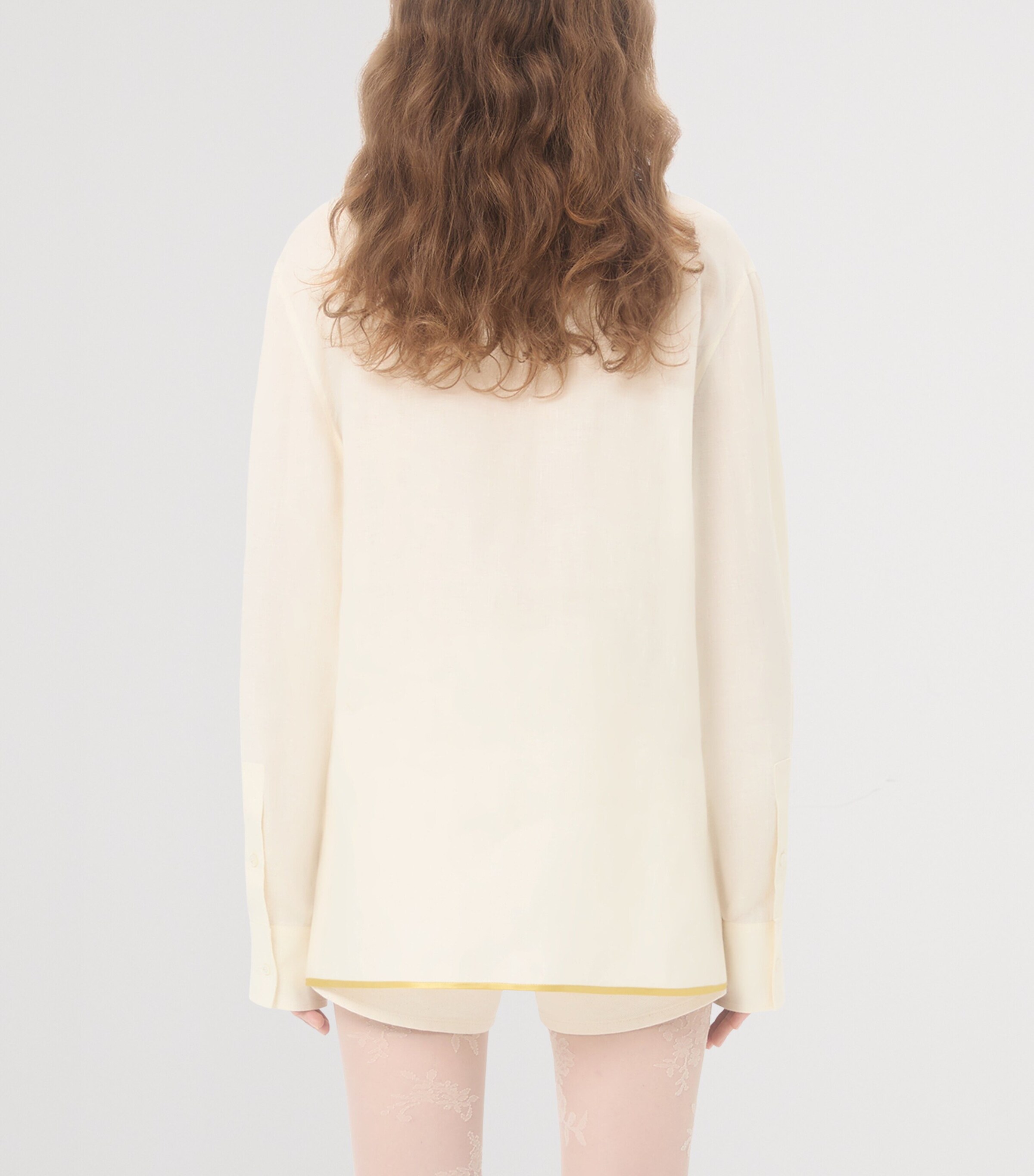 Valentino Womens Linen Floral-Embroidered Shirt Image 4