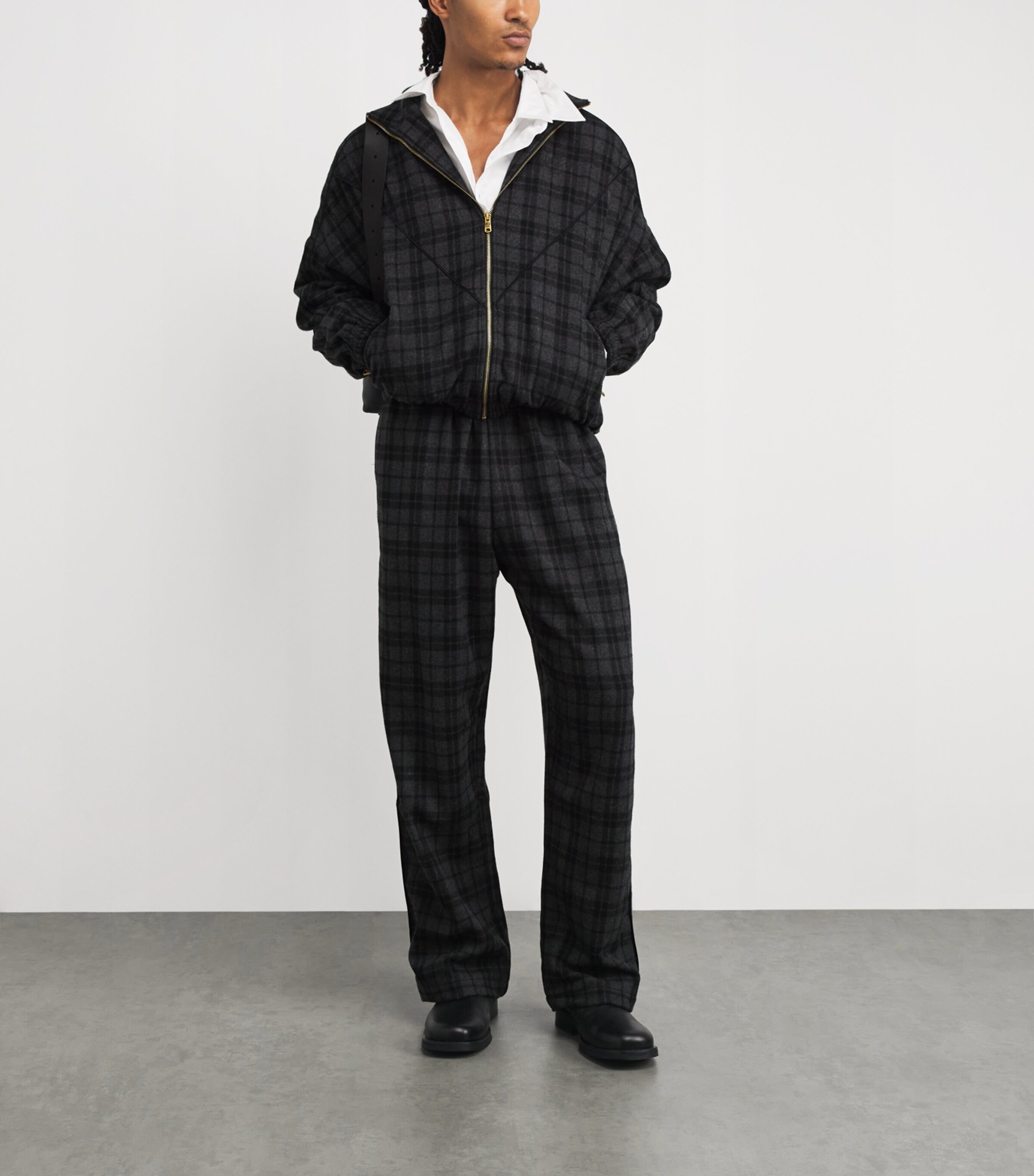 Wool-Blend Ruff Rider Bomber Jacket CHARCOAL Image 2