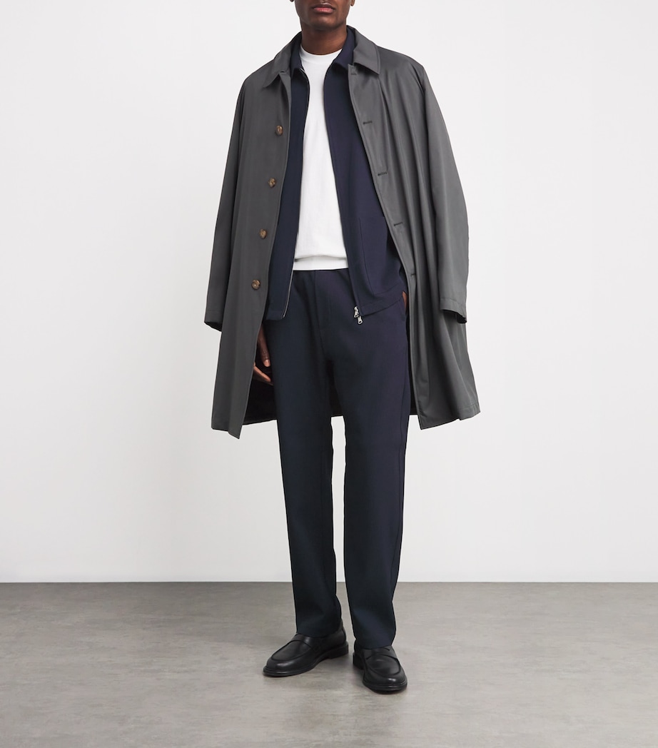 Virgin Wool-Blend Textured Trousers 170 NAVY Image 2