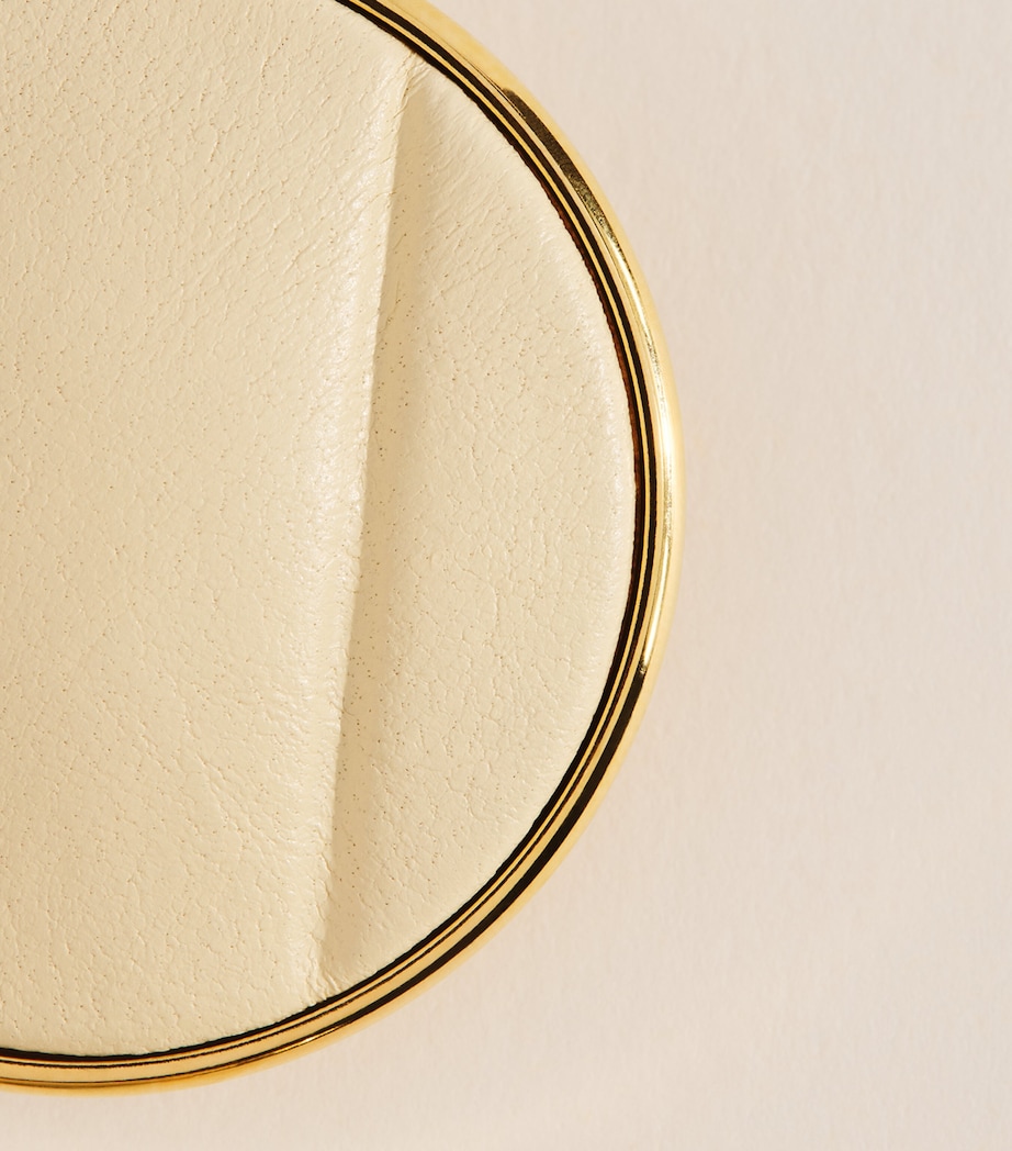 Chloé Leather Pleats Clip-On Earrings Soft Powder Image 4