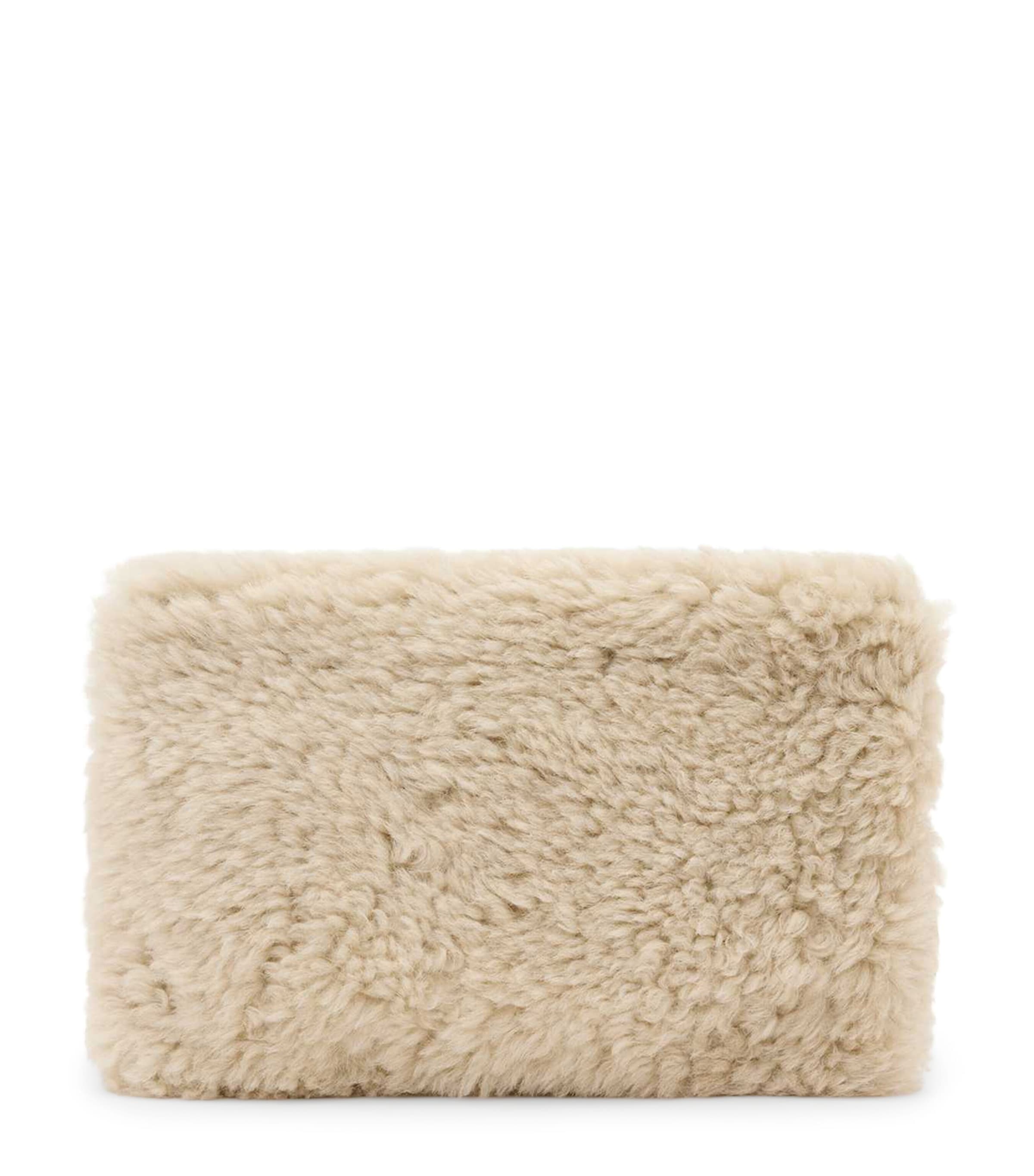 Allsaints Bettina Genuine Shearling Clutch In White