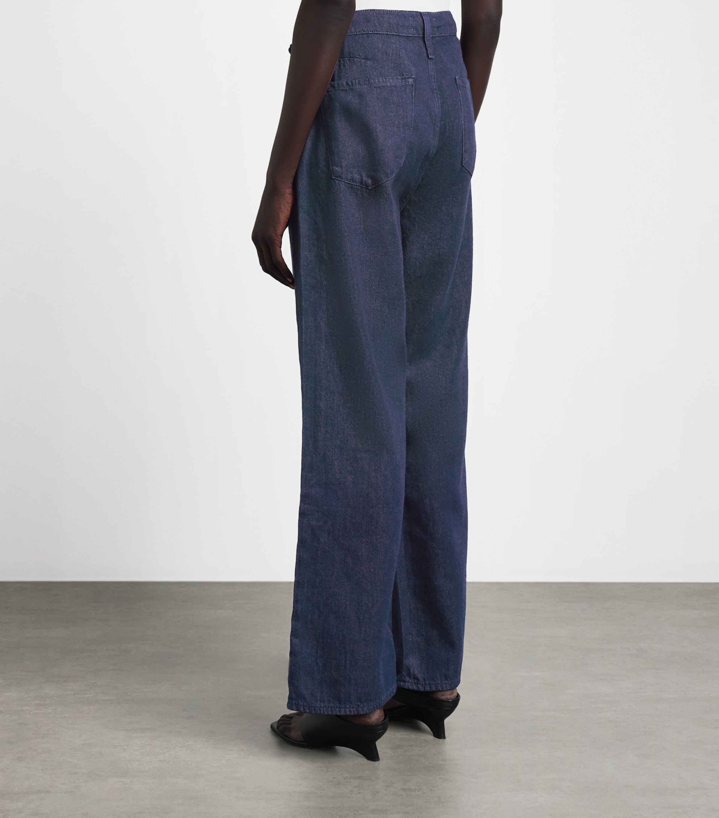 Rag & Bone Womens Drawstring Phoebe Wide-Leg Jeans Duskrinse Image 5