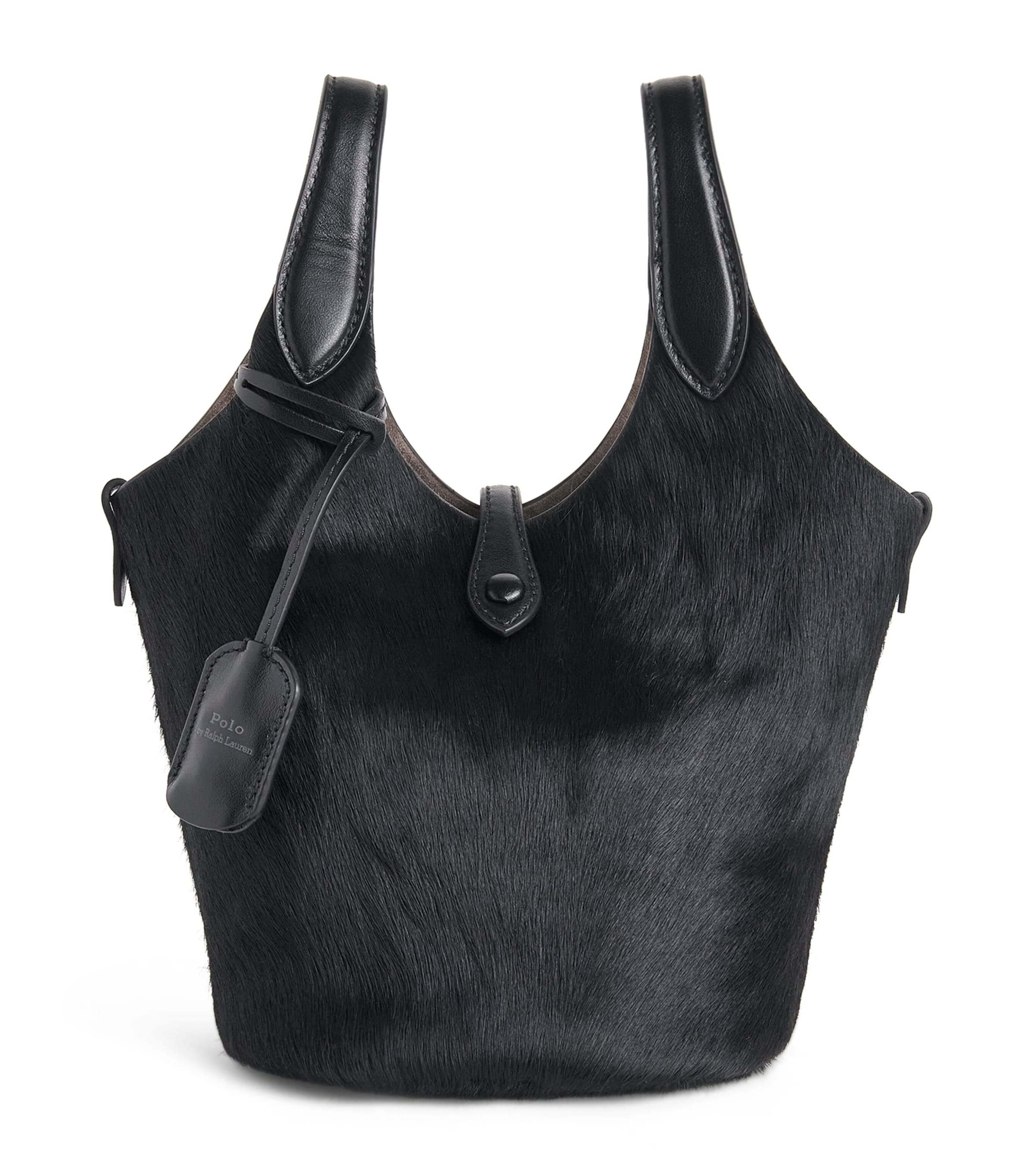 Polo Ralph Lauren Small Haircalf Polo Play Cross-body Bag In Black