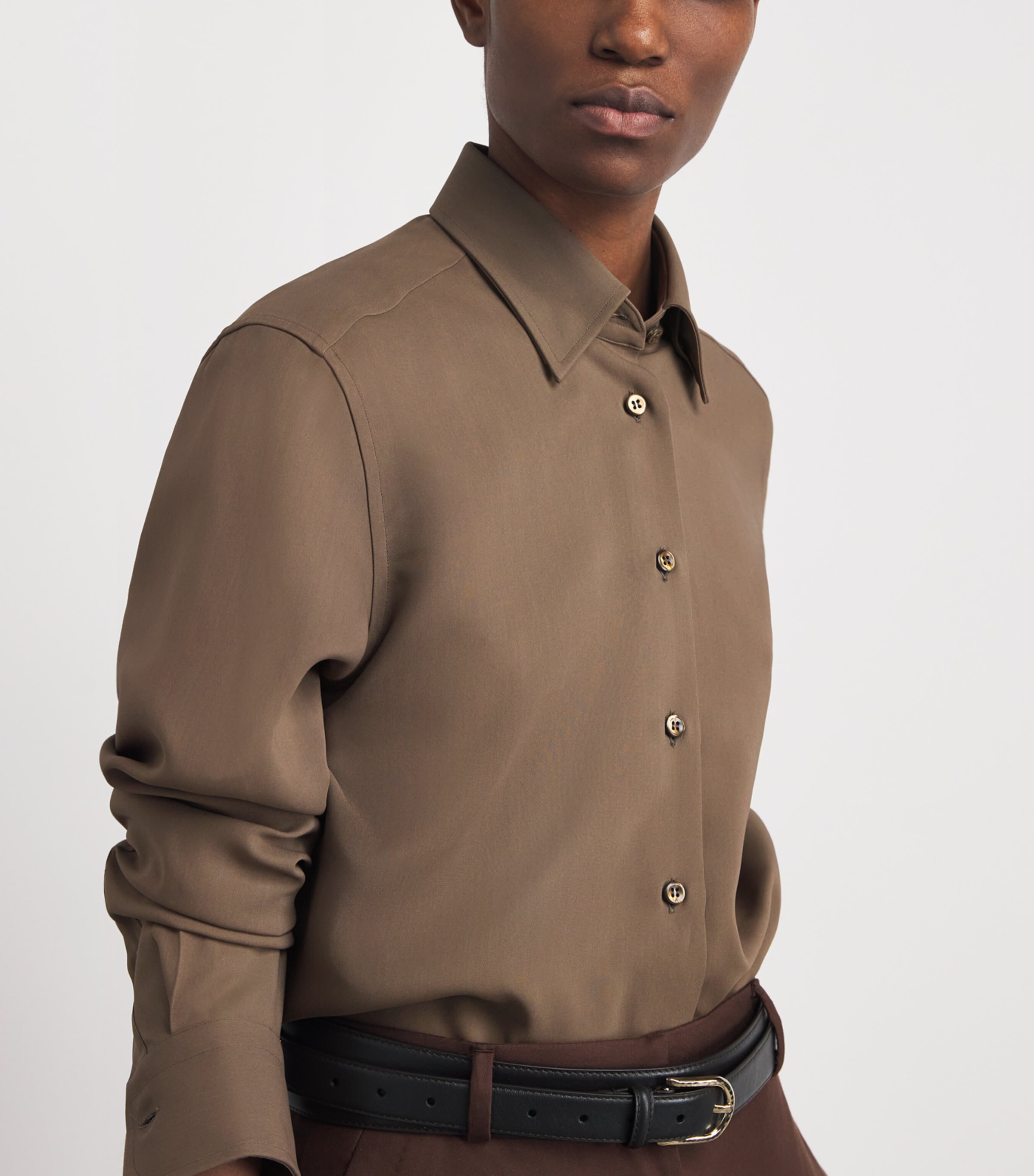 Brioni Womens Silk Button-Up Shirt Image 3