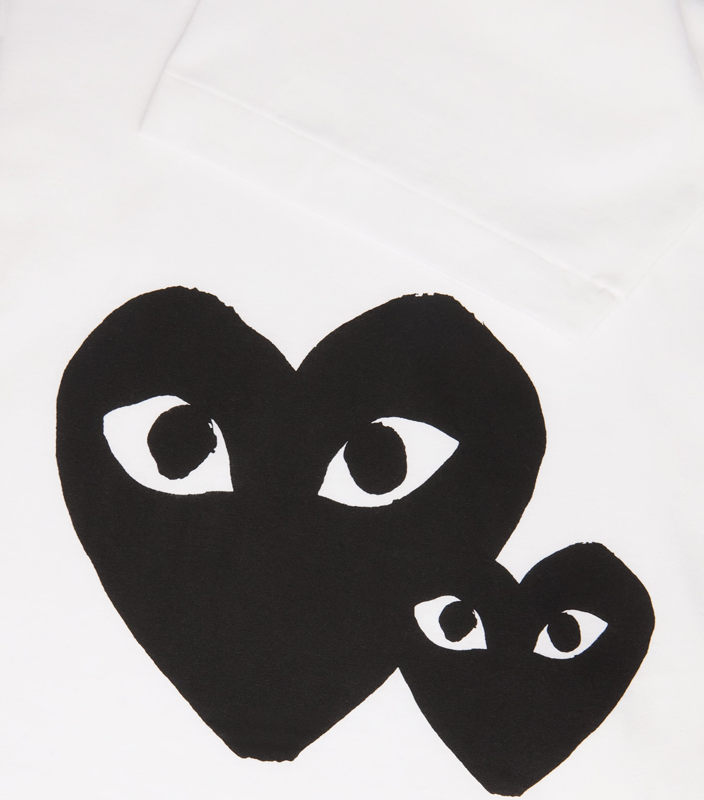 Comme Des Garçons Mens Cotton Oversized Double Heart T-Shirt White/black Image 6