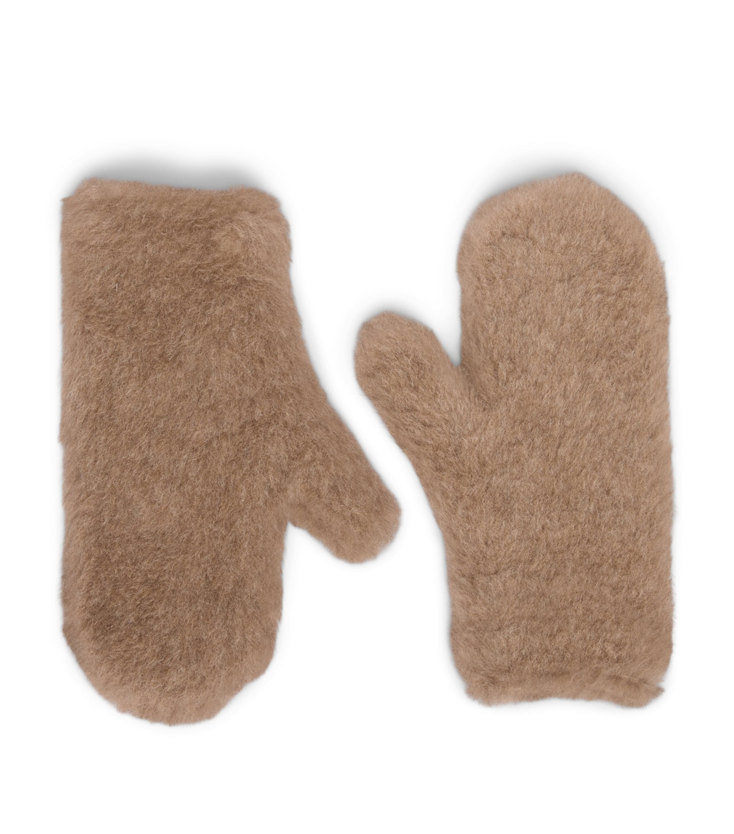 Max Mara Alpaca-Wool-Silk Mittens Beige Golden Image 1