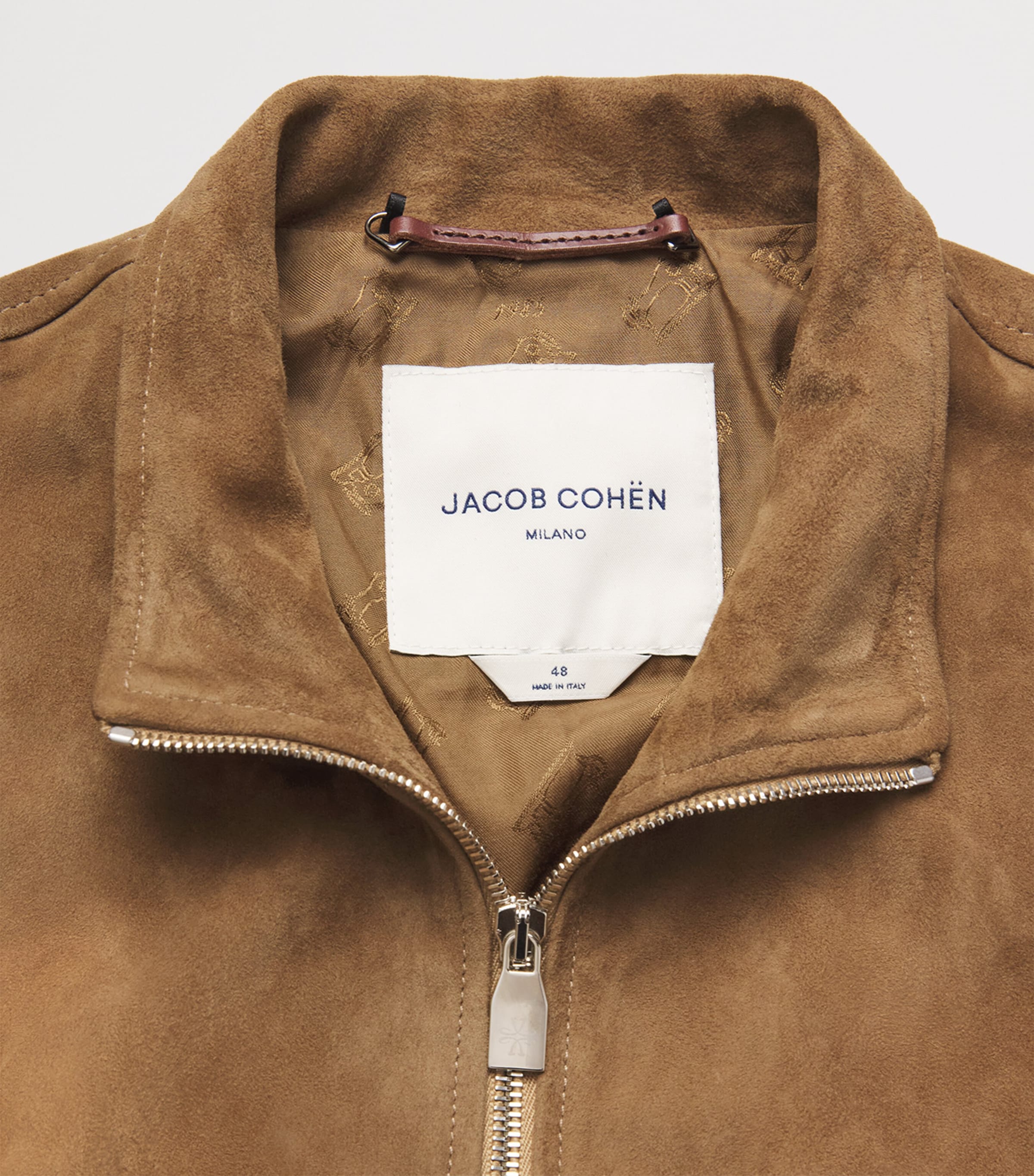 JACOB COHËN Mens Suede Zip-Up Jacket Brown Image 6