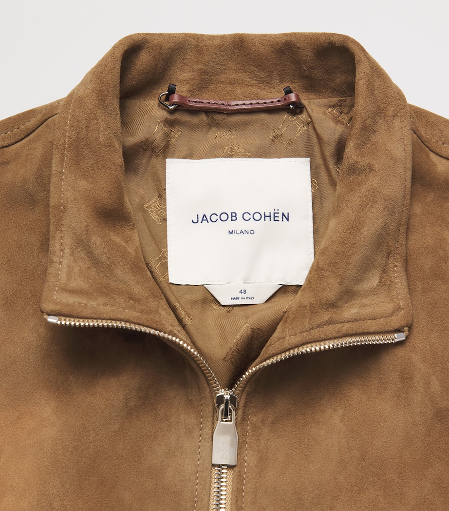 JACOB COHËN Mens Suede Zip-Up Jacket Brown Image 6