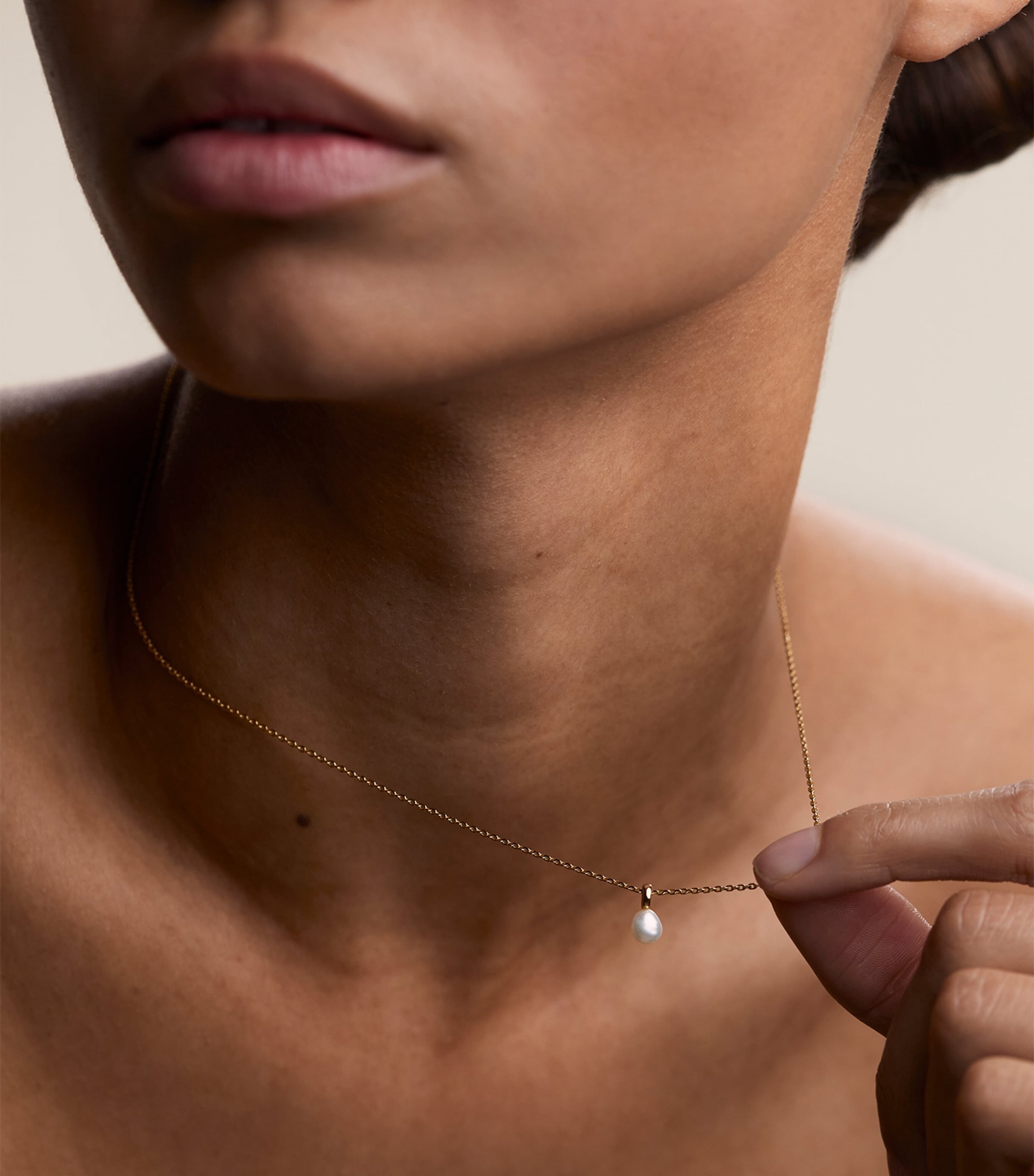 Astrid & Miyu Gold-Plated Sterling Silver and Pearl Pendant Necklace Gold Image 2