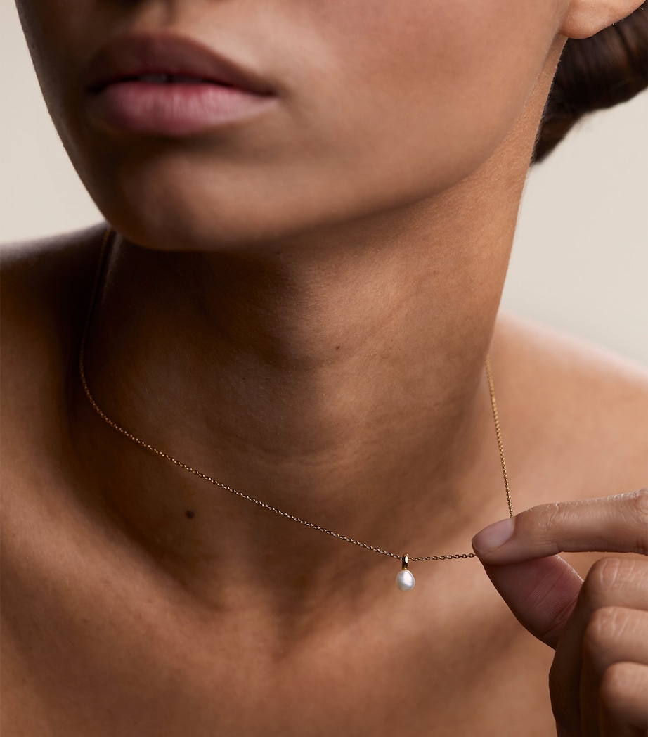 Astrid & Miyu Gold-Plated Sterling Silver and Pearl Pendant Necklace Gold Image 2