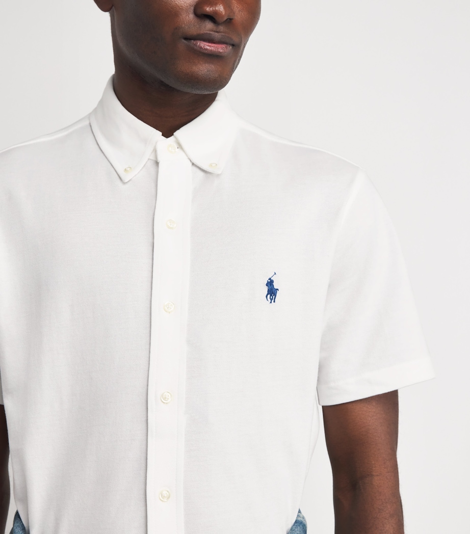 Polo Ralph Lauren Mens Cotton Short-Sleeve Featherweight Mesh Shirt White Image 3