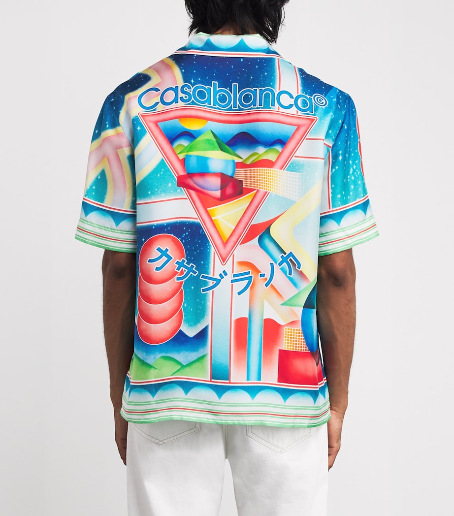 Silk Galaxy Court Print Short-Sleeve Shirt GALAXY COURT Image 4