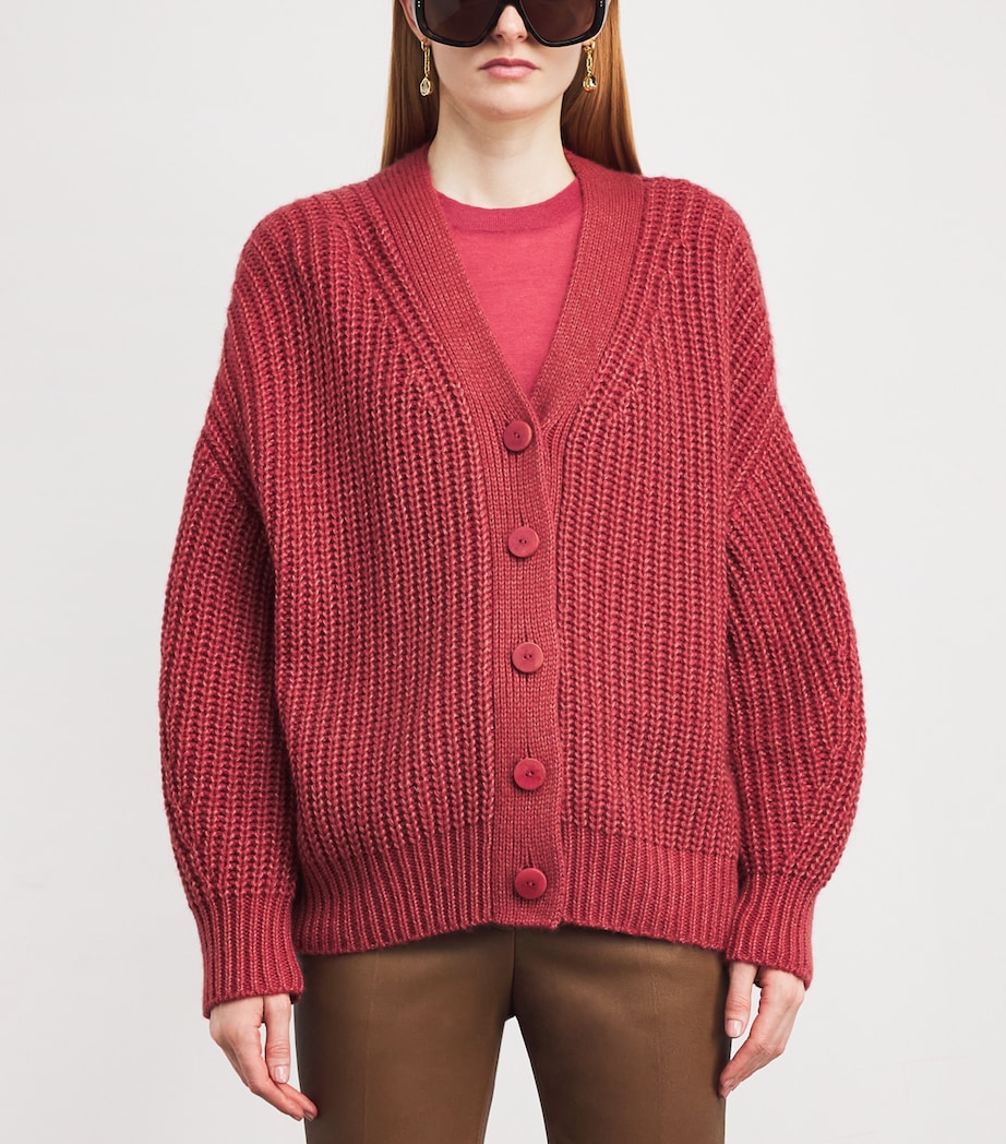 Joseph Womens Wool-Cashmere-Silk Cirrus Cardigan Mulberry Image 3