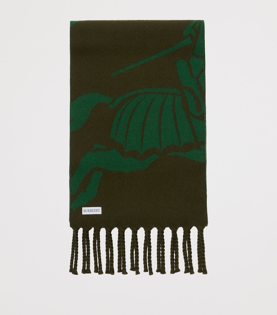 Wool Reversible EKD Scarf MARSH GREEN Image 3