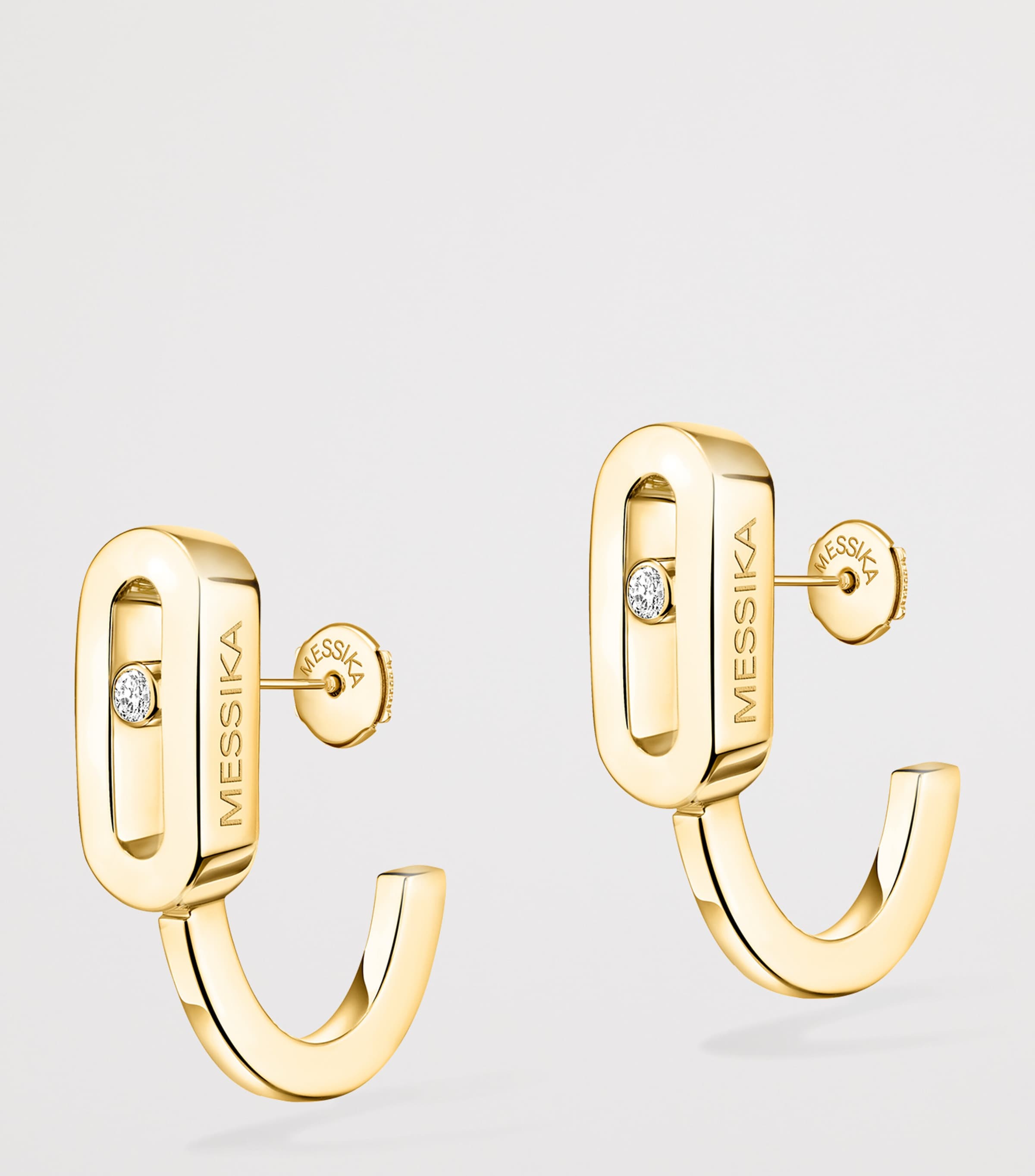 Messika Move Uno Yellow Gold and Diamond Mini Hoop Earrings (0.01ct) Yellow Gold Image 3