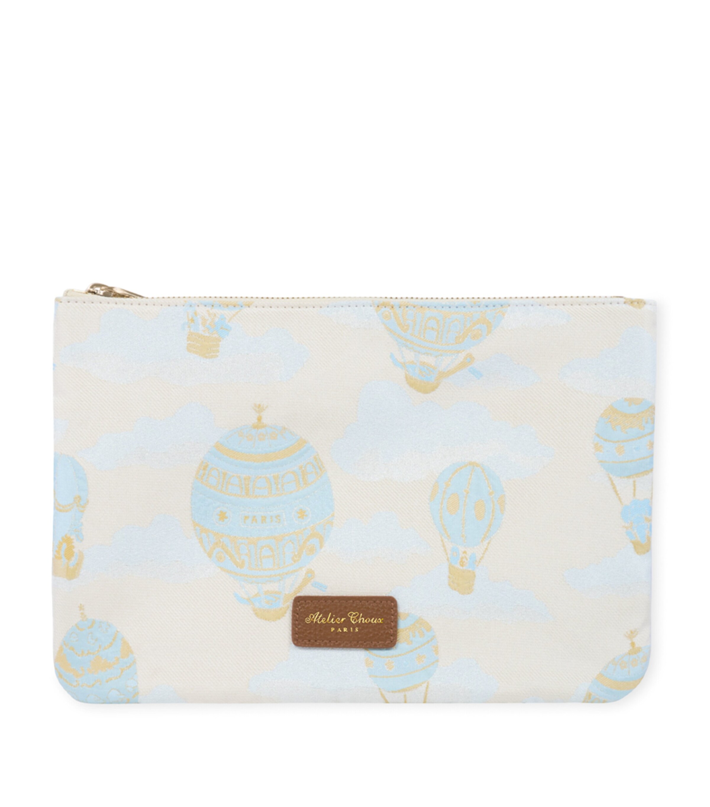 Atelier Choux Jacquard Baby Pouch Blue Hot Air Balloon Image 1