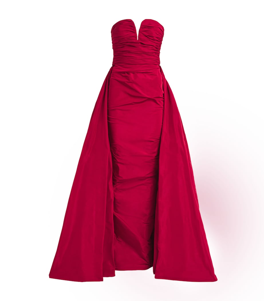 Zuhair Murad Womens Overskirt-Detail Gown Rio Red Image 1