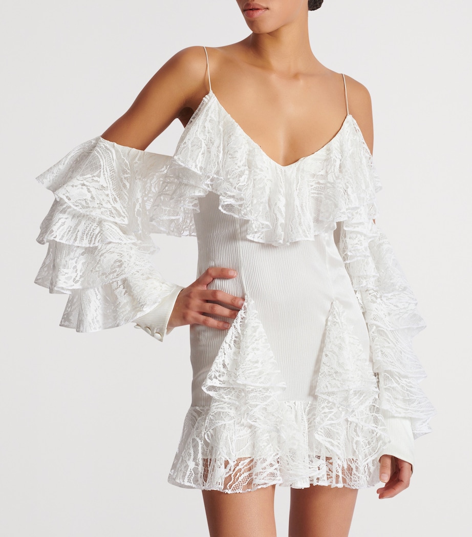Silk Lace Mini Dress GDI BLANC/BLANC Image 5