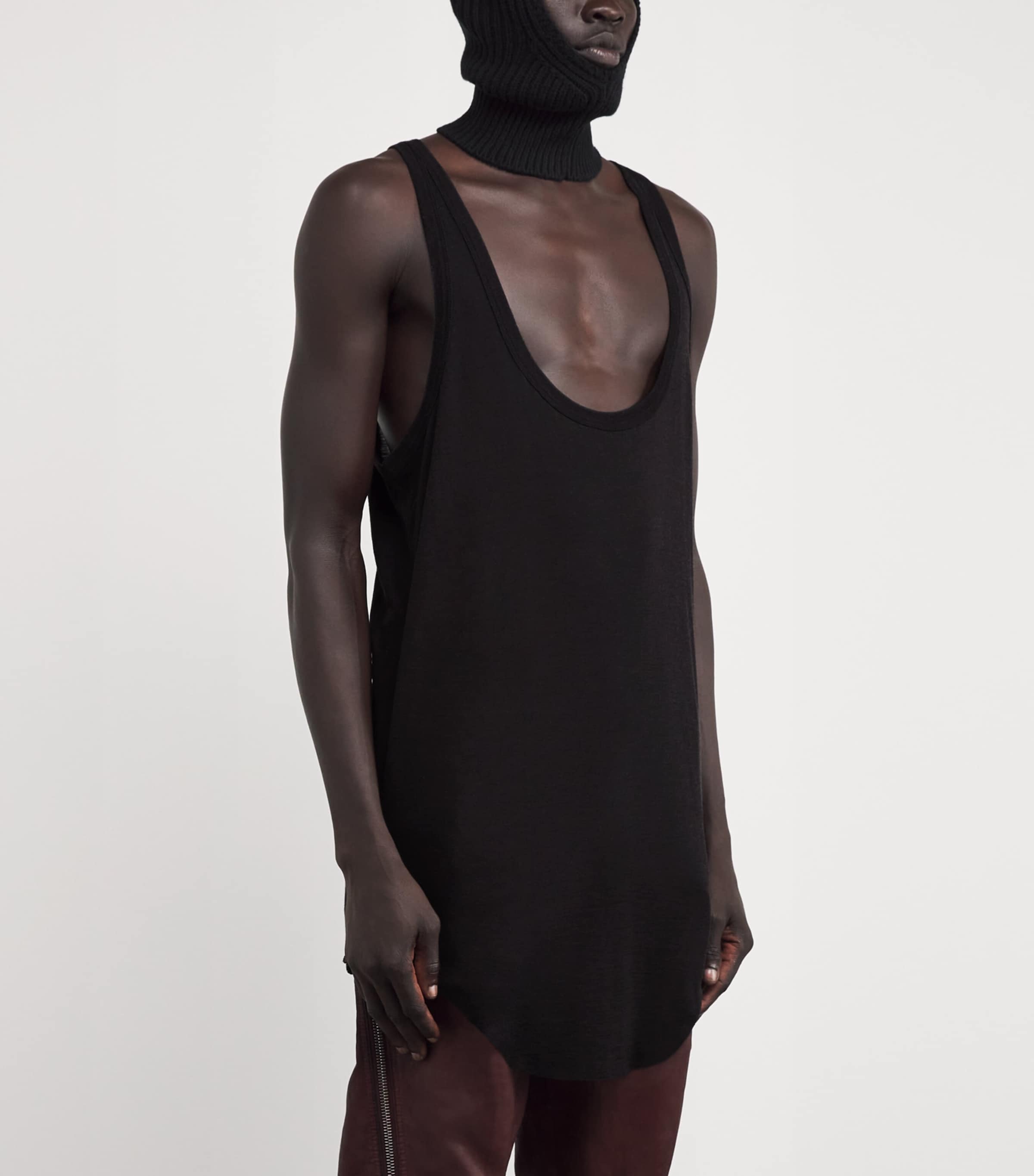 Rick Owens Black Wool-Silk Pony Tank Top | Harrods US