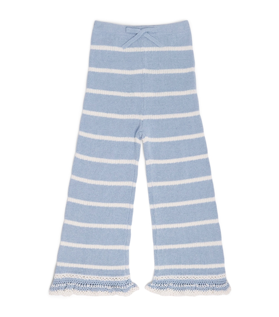 Zimmermann Kids Knitted Stripe Indra Trousers (2-12 Years) Blue/ecru Image 1