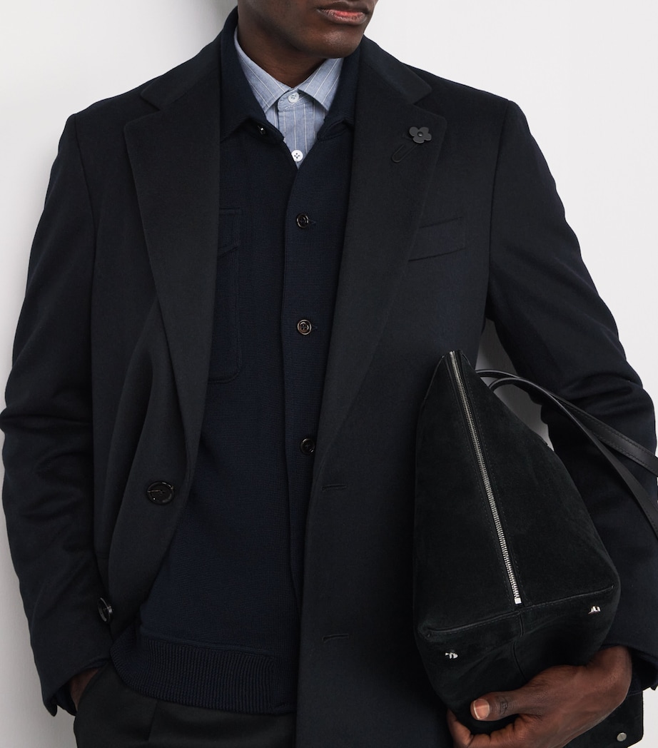 Virgin Wool Overcoat 850 NAVY Image 6