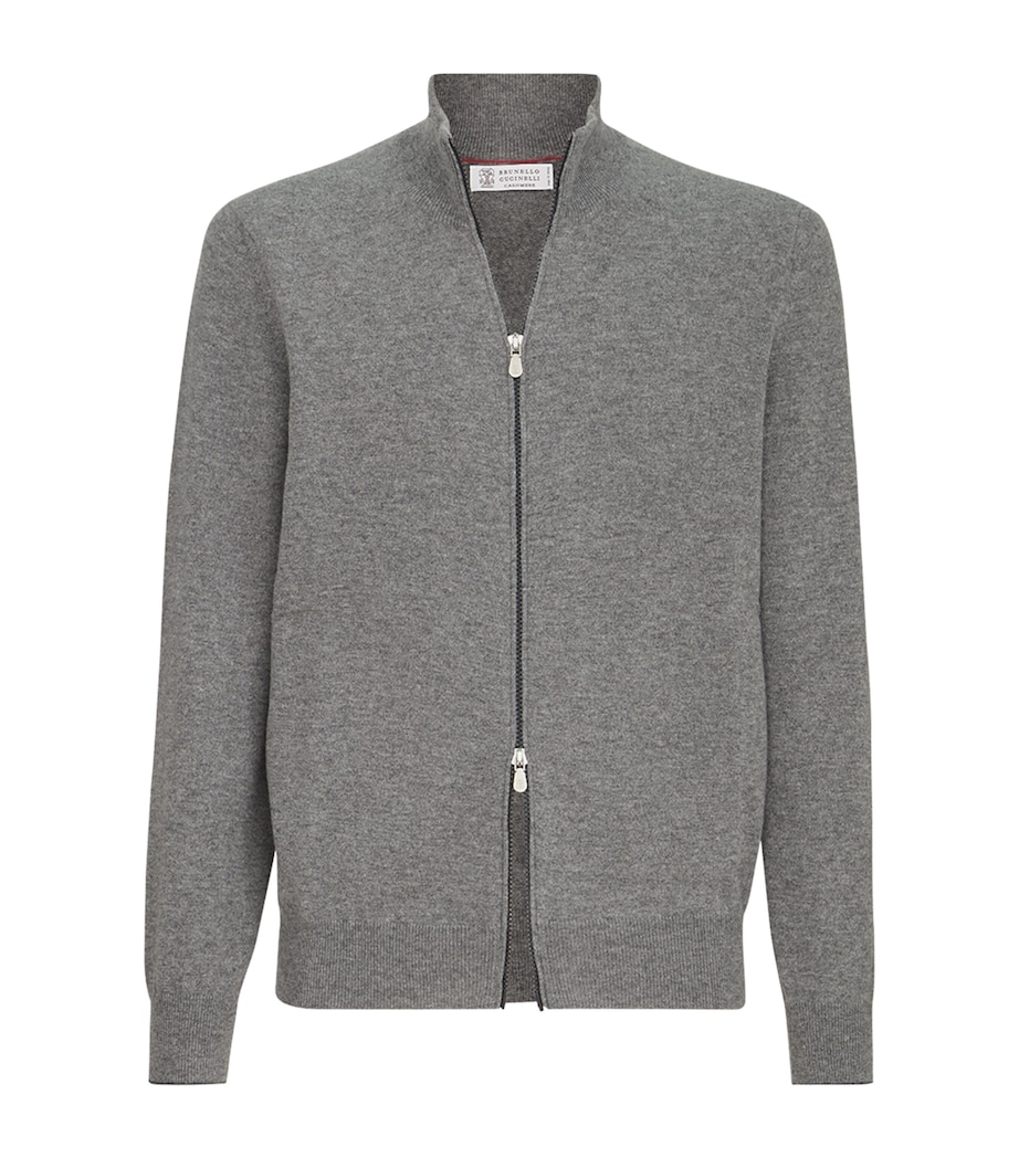 Brunello Cucinelli Mens Cashmere Two-Way Zip Cardigan Image 1