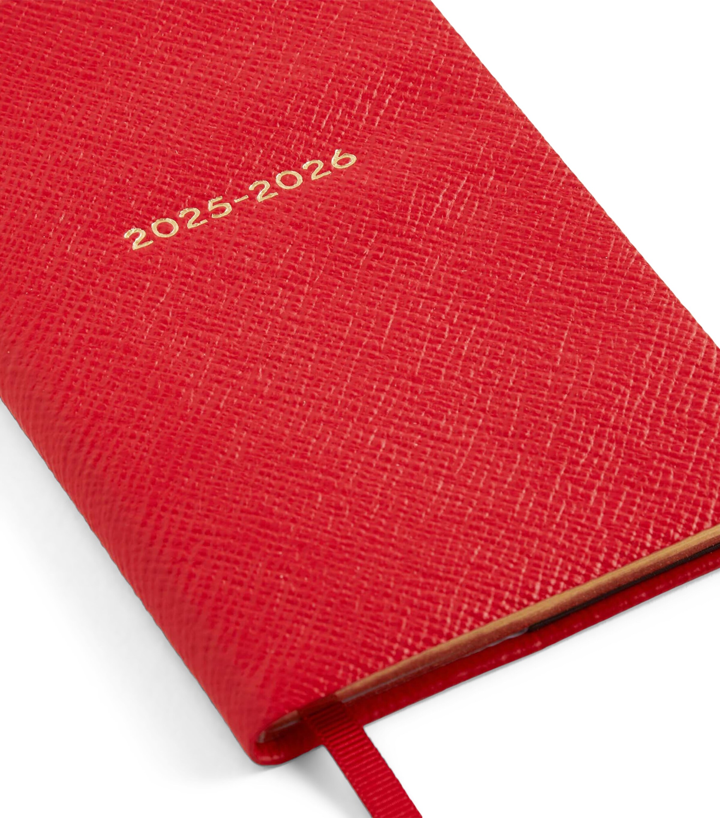 Smythson Panama Leather Weekly Diary 2025 Scarlet Red Image 5