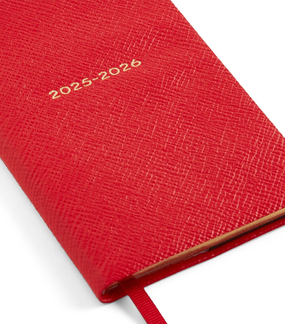 Smythson Panama Leather Weekly Diary 2025 Scarlet Red Image 5