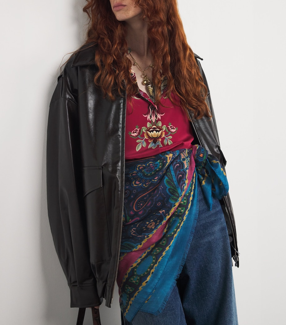 Modal-Cashmere Paisley Scarf X0887 Image 3